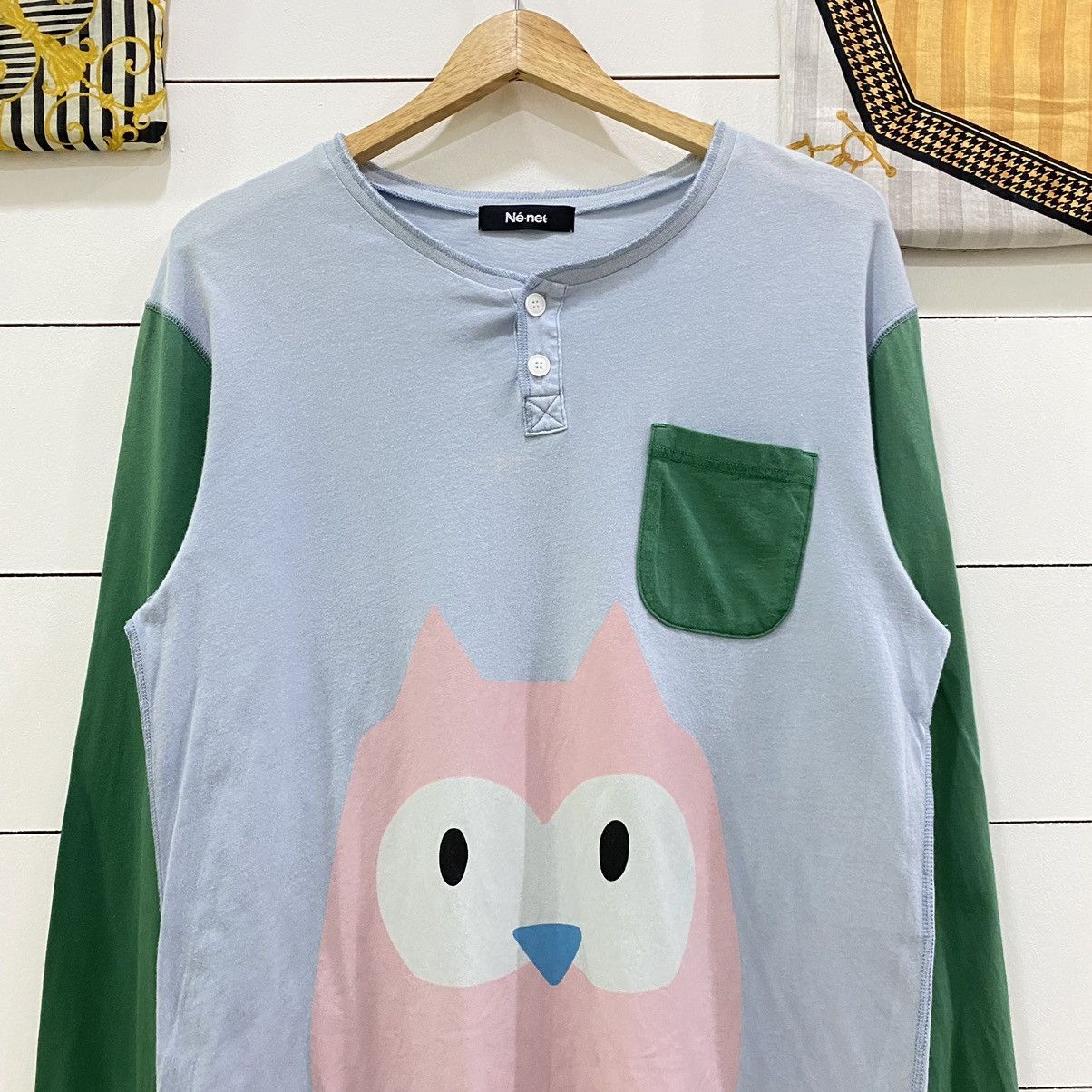 Issey Miyake × Japanese Brand × Ne-Net Ne-net by Issey Miyake Owl Long Sleeve Shirts Size US S / EU 44-46 / 1 - 3 Thumbnail