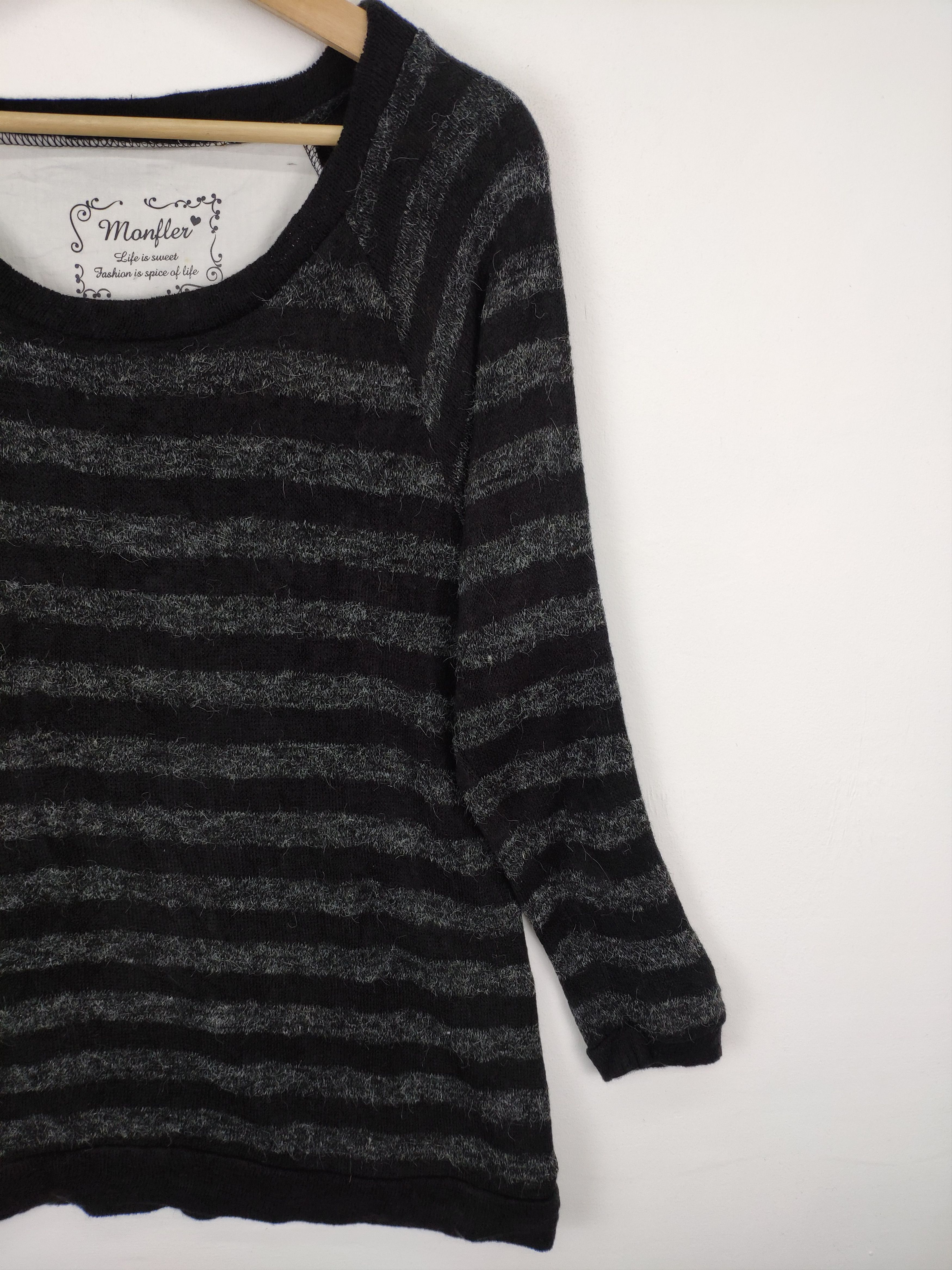 Japanese Brand × Vintage Vintage Hairy Shirt Striped Long Sleeve Size S / US 4 / IT 40 - 7 Thumbnail