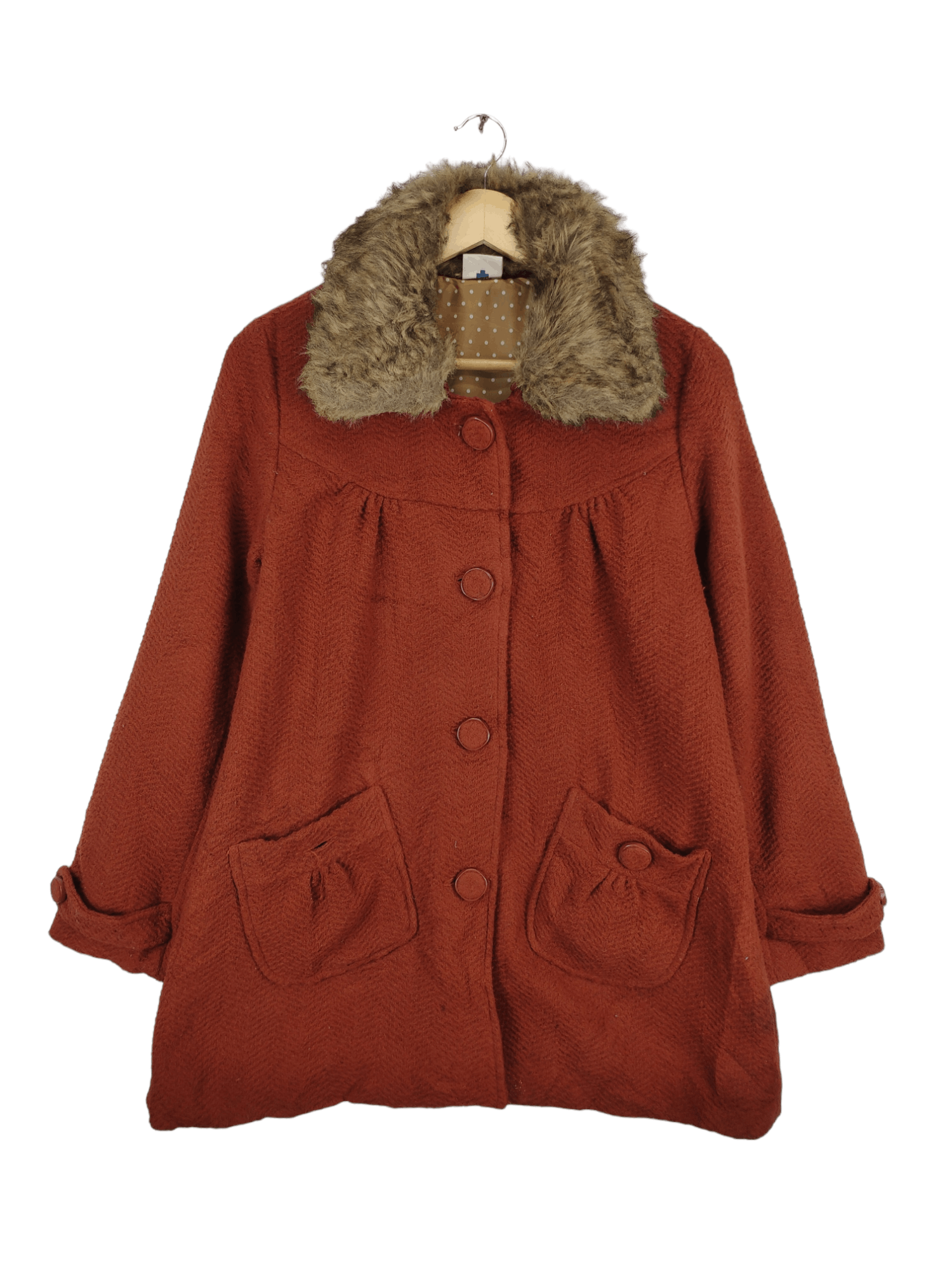 Japanese Brand Vintage Wool Cardigan Faux Fur Neck Size M / US 6-8 / IT 42-44 - 1 Thumbnail