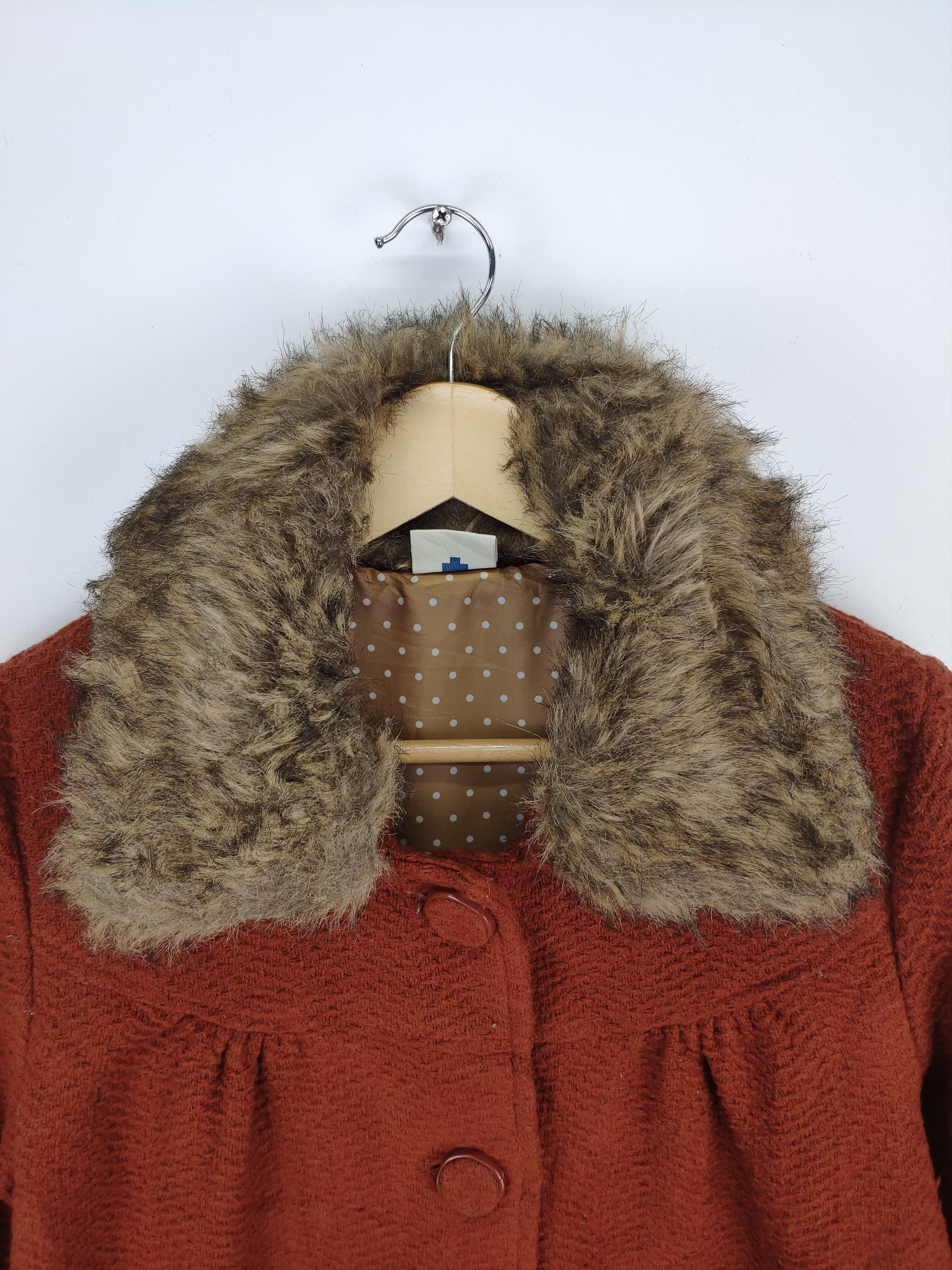 Japanese Brand Vintage Wool Cardigan Faux Fur Neck Size M / US 6-8 / IT 42-44 - 12 Thumbnail