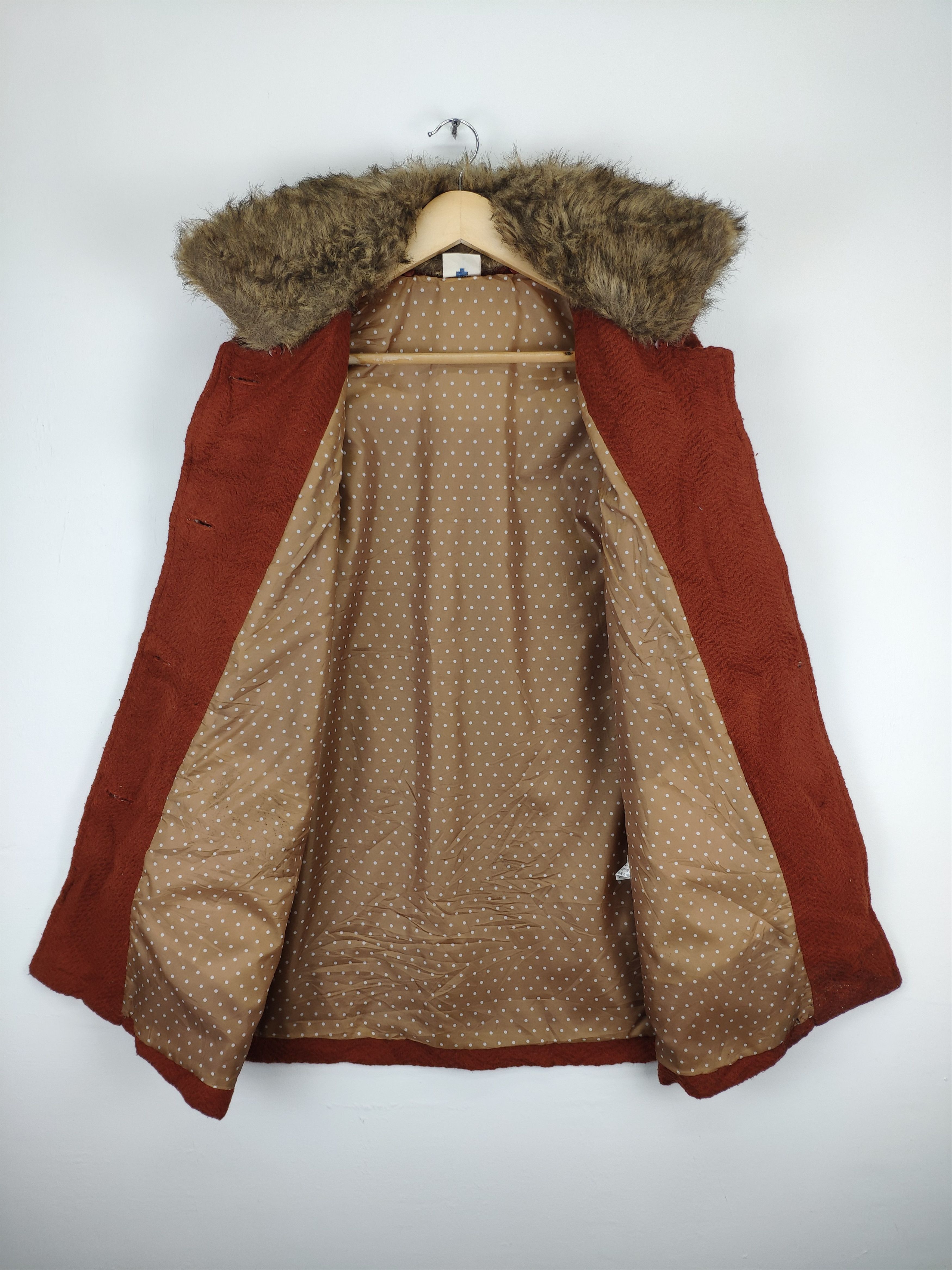 Japanese Brand Vintage Wool Cardigan Faux Fur Neck Size M / US 6-8 / IT 42-44 - 13 Thumbnail