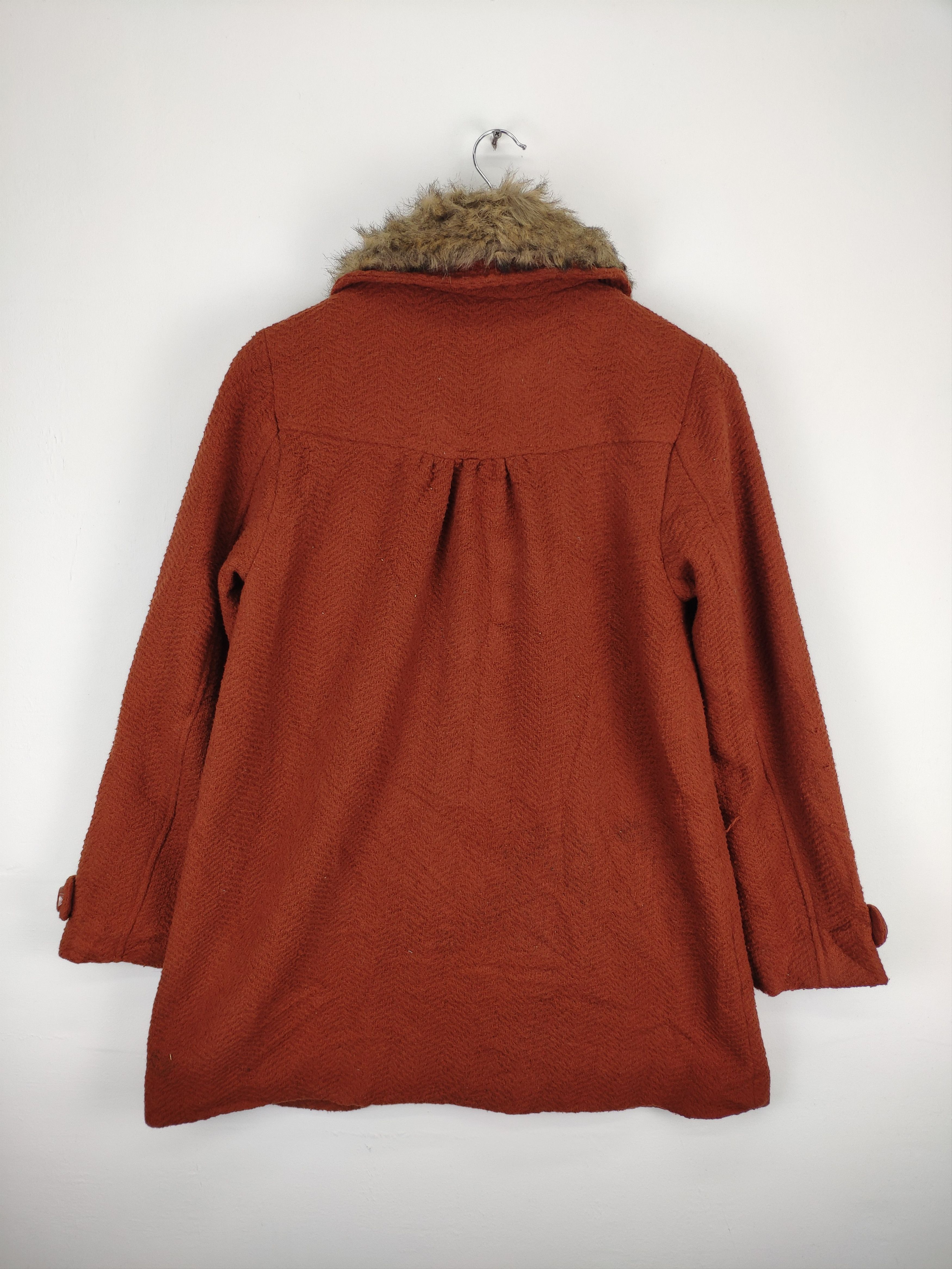 Japanese Brand Vintage Wool Cardigan Faux Fur Neck Size M / US 6-8 / IT 42-44 - 2 Thumbnail