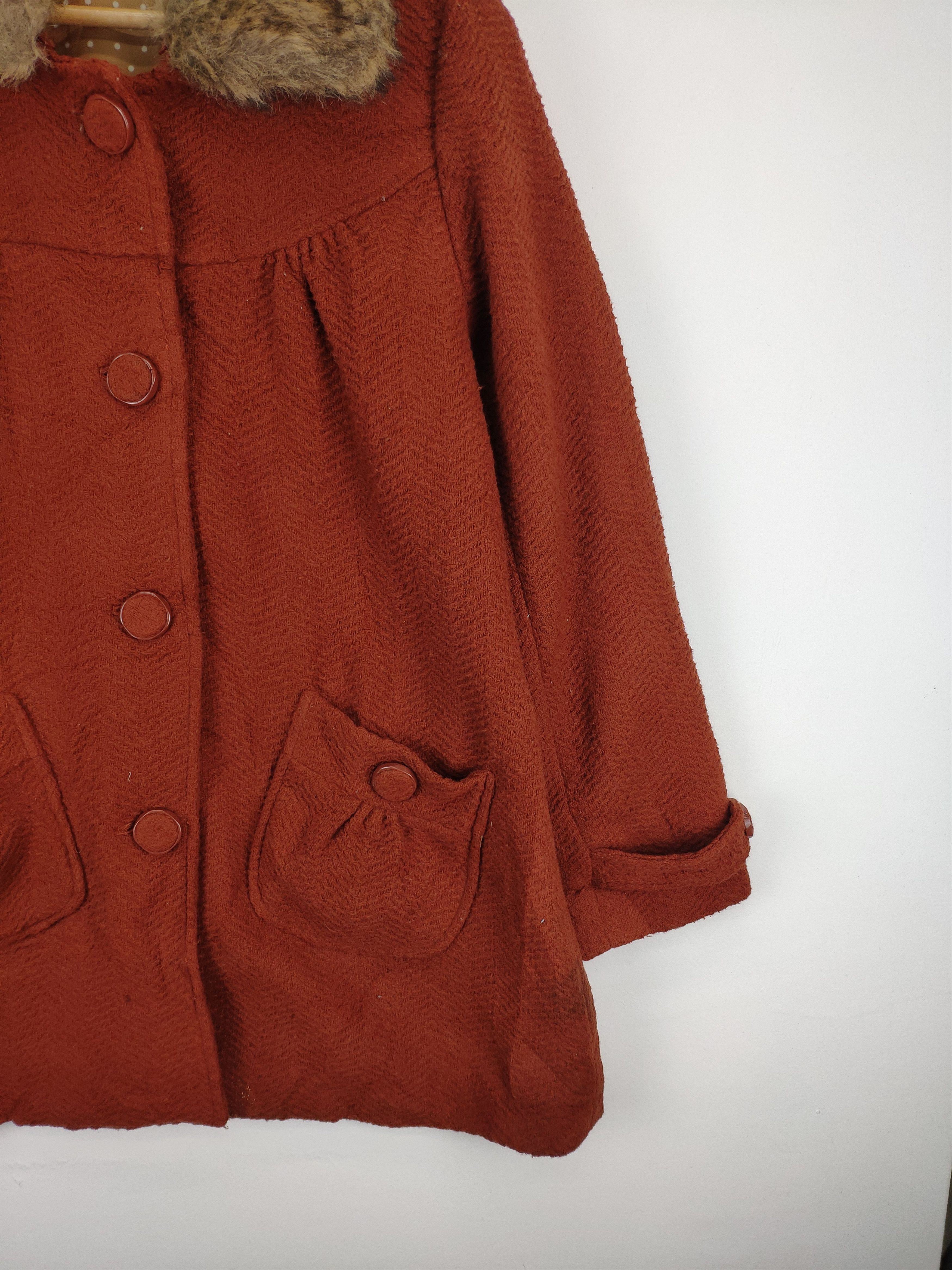 Japanese Brand Vintage Wool Cardigan Faux Fur Neck Size M / US 6-8 / IT 42-44 - 9 Thumbnail