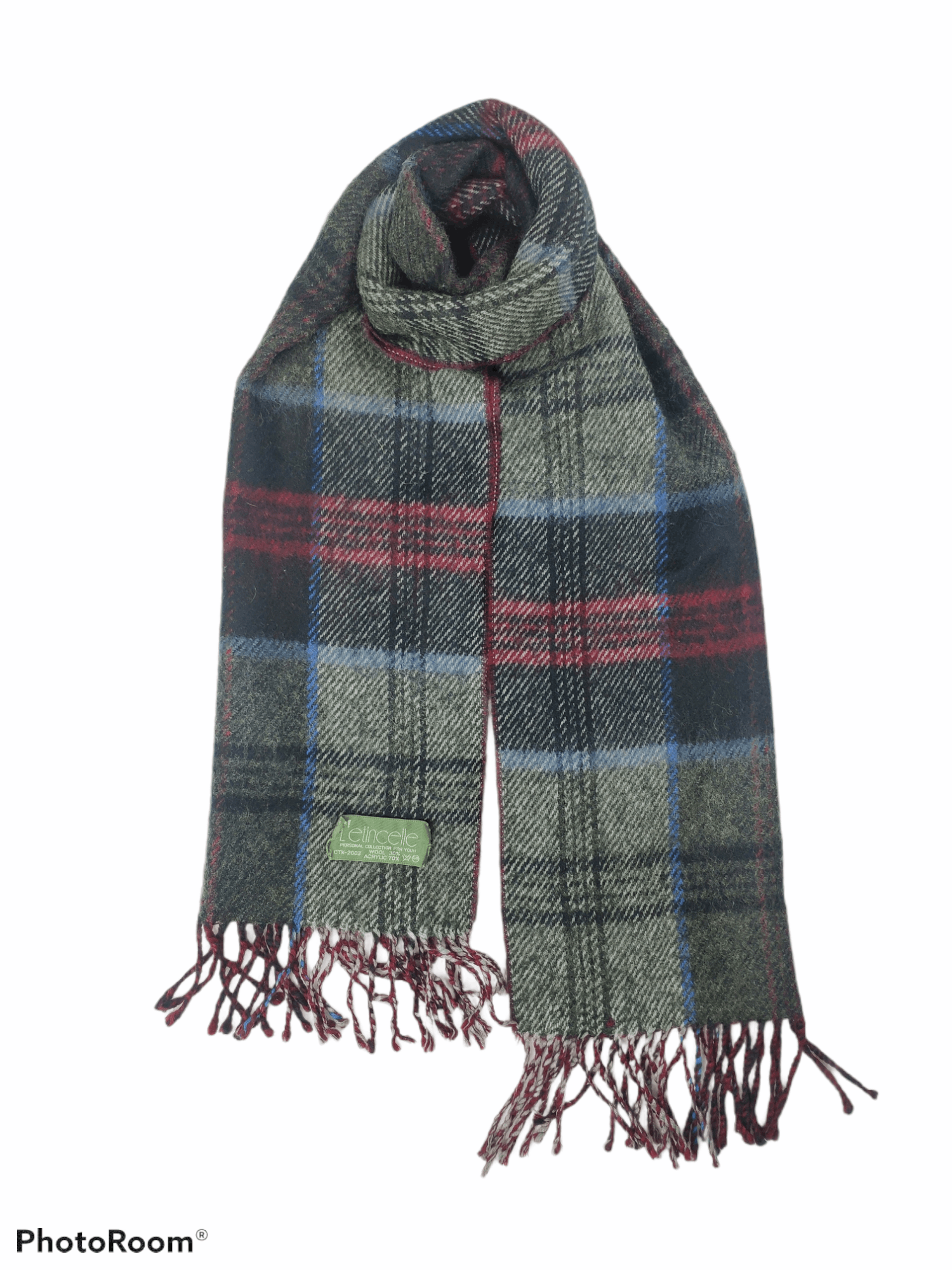 Designer × Vintage Steal 💥 L'lincelle Nova Check Scarf Muffler Wool Size ONE SIZE - 1 Thumbnail
