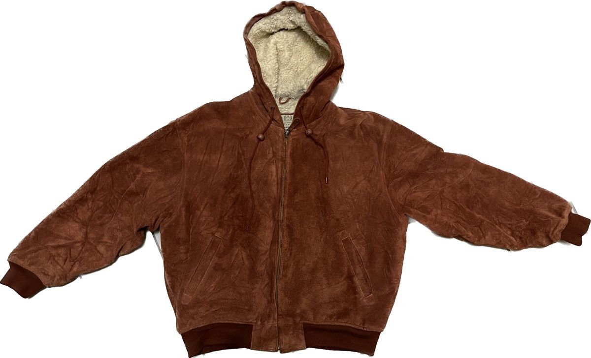 Genuine Leather Seahop Brown Suede Leather Hoodie Heavy Jacket Size US L / EU 52-54 / 3 - 17 Thumbnail