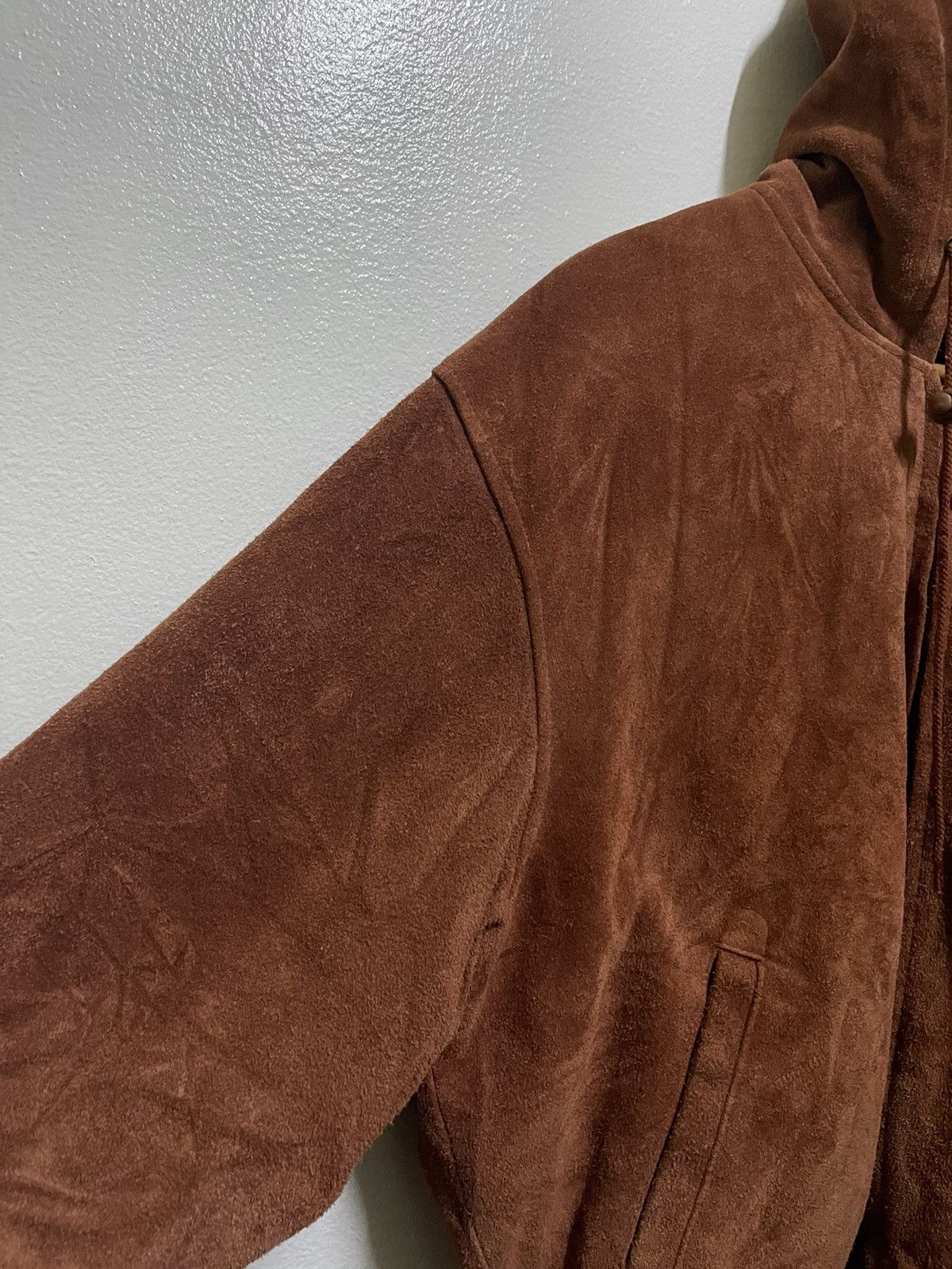 Genuine Leather Seahop Brown Suede Leather Hoodie Heavy Jacket Size US L / EU 52-54 / 3 - 2 Thumbnail