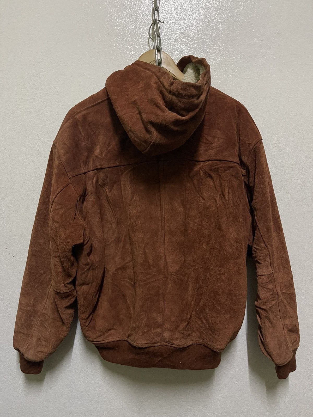 Genuine Leather Seahop Brown Suede Leather Hoodie Heavy Jacket Size US L / EU 52-54 / 3 - 12 Thumbnail