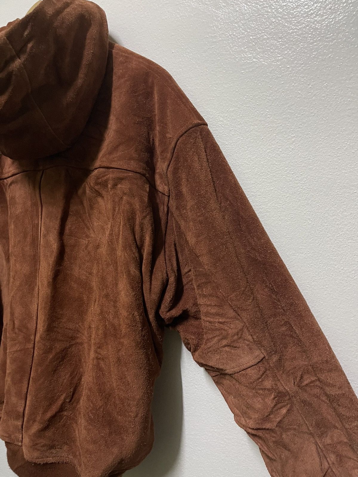 Genuine Leather Seahop Brown Suede Leather Hoodie Heavy Jacket Size US L / EU 52-54 / 3 - 15 Thumbnail