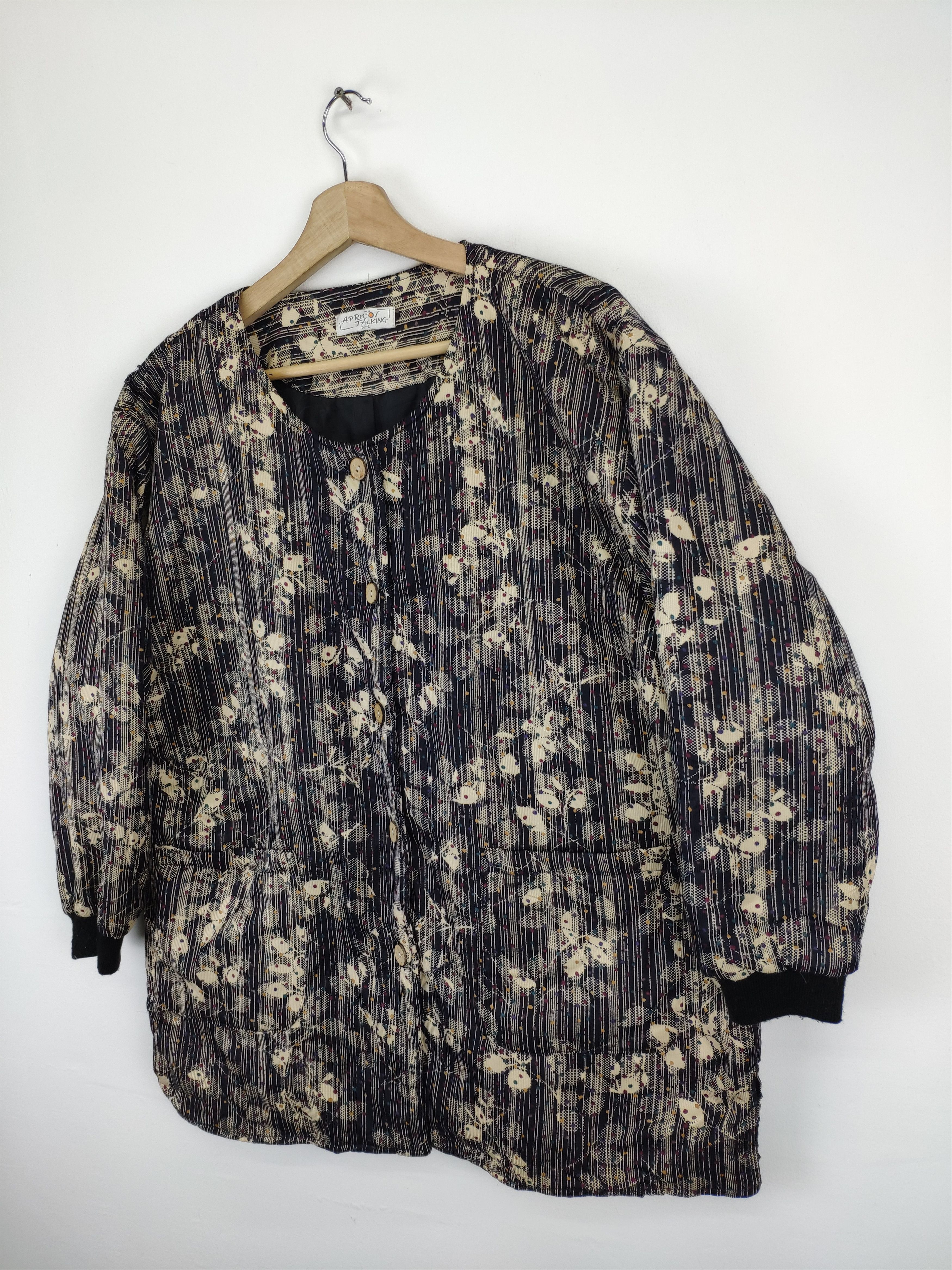 Japanese Brand × Vintage Vintage Cardigan Floral Motif Printed Size L / US 10 / IT 46 - 2 Thumbnail