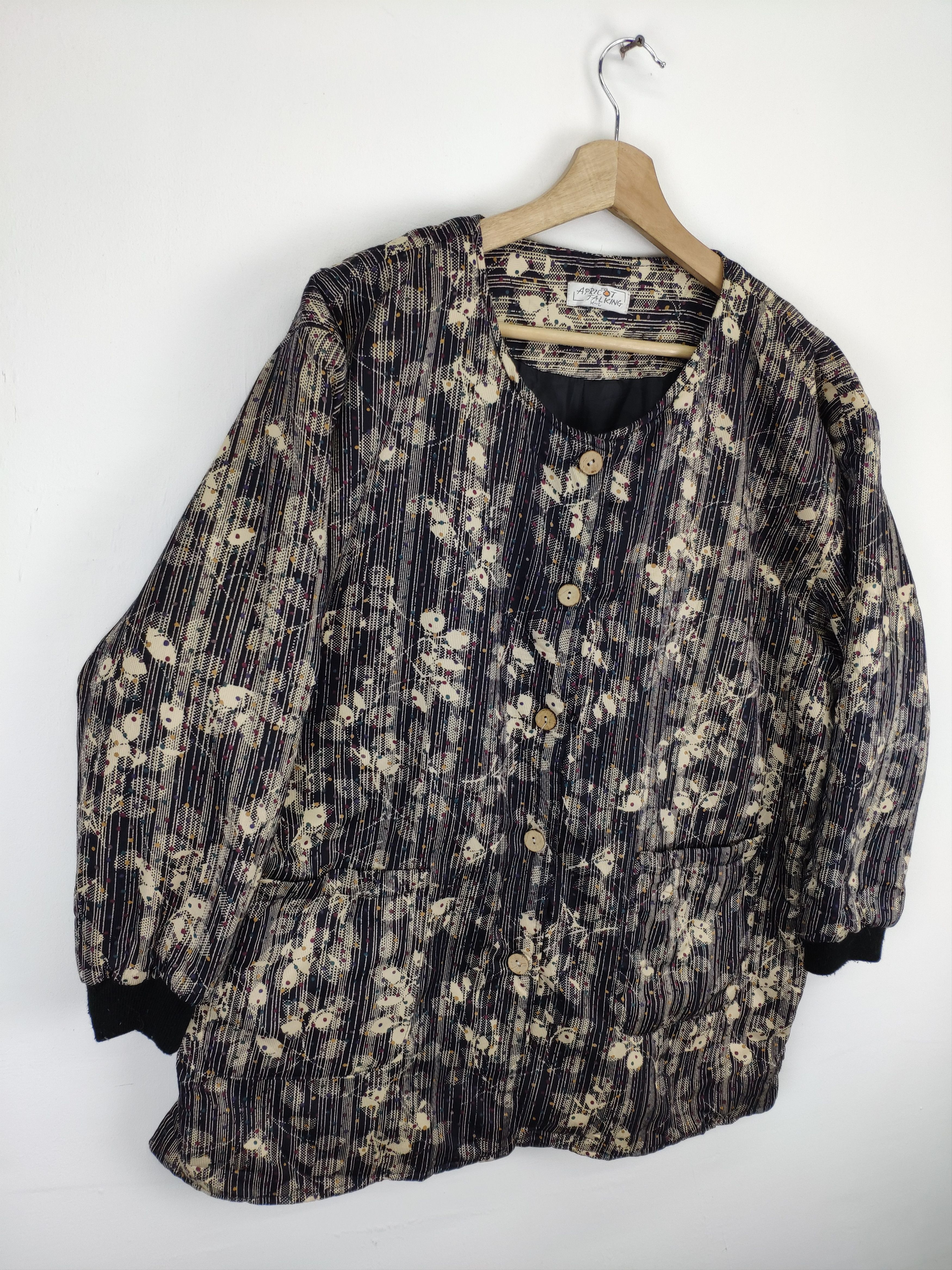 Japanese Brand × Vintage Vintage Cardigan Floral Motif Printed Size L / US 10 / IT 46 - 3 Thumbnail