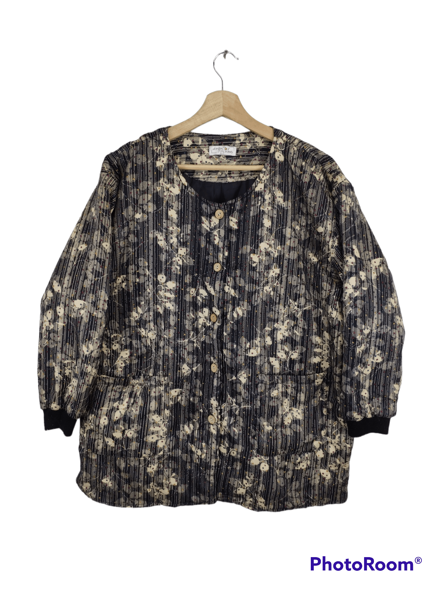 Japanese Brand × Vintage Vintage Cardigan Floral Motif Printed Size L / US 10 / IT 46 - 1 Thumbnail