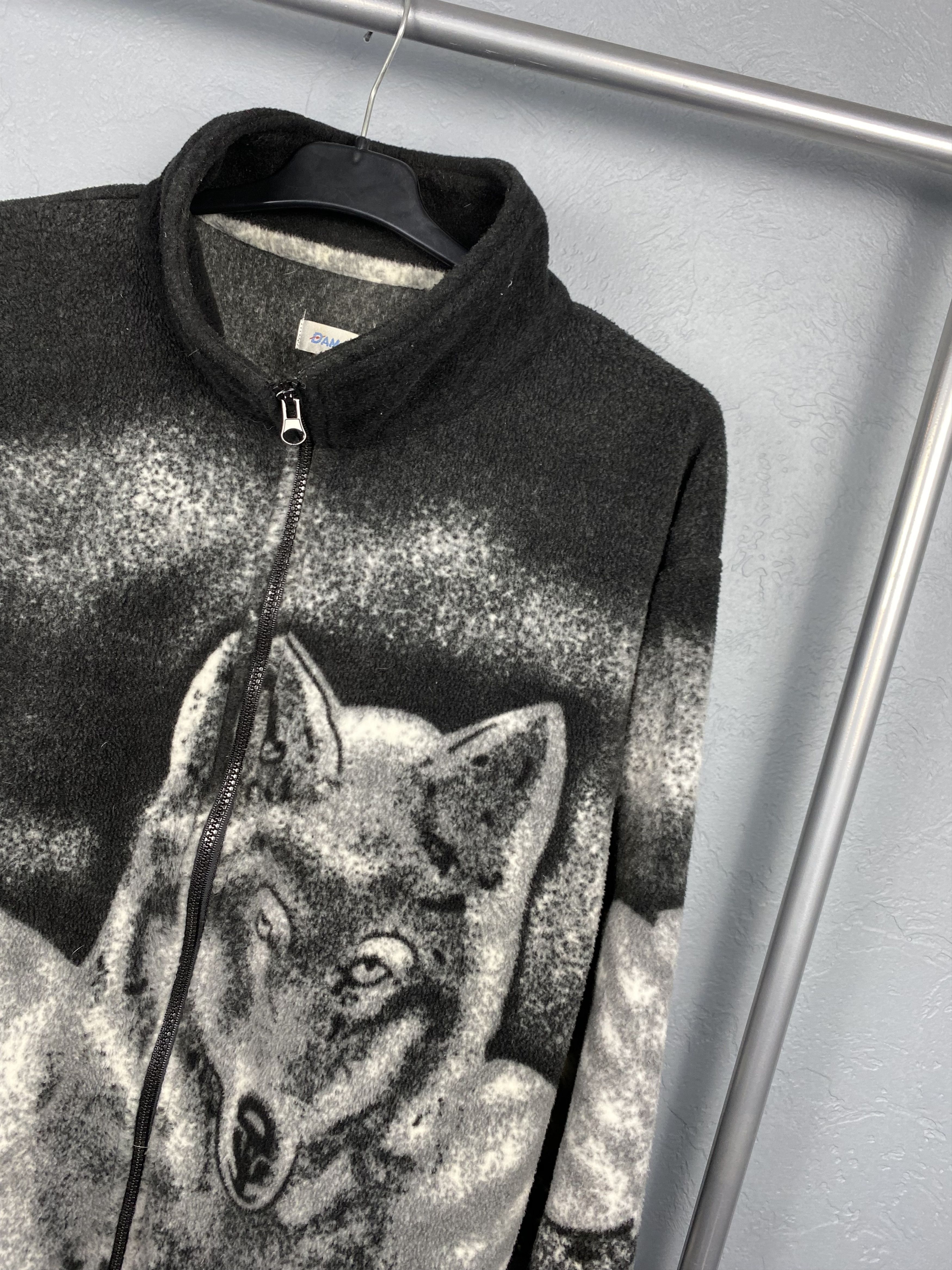 Vintage Vintage Animal WOLF Fleece Jacket Size US XL / EU 56 / 4 - 2 Thumbnail