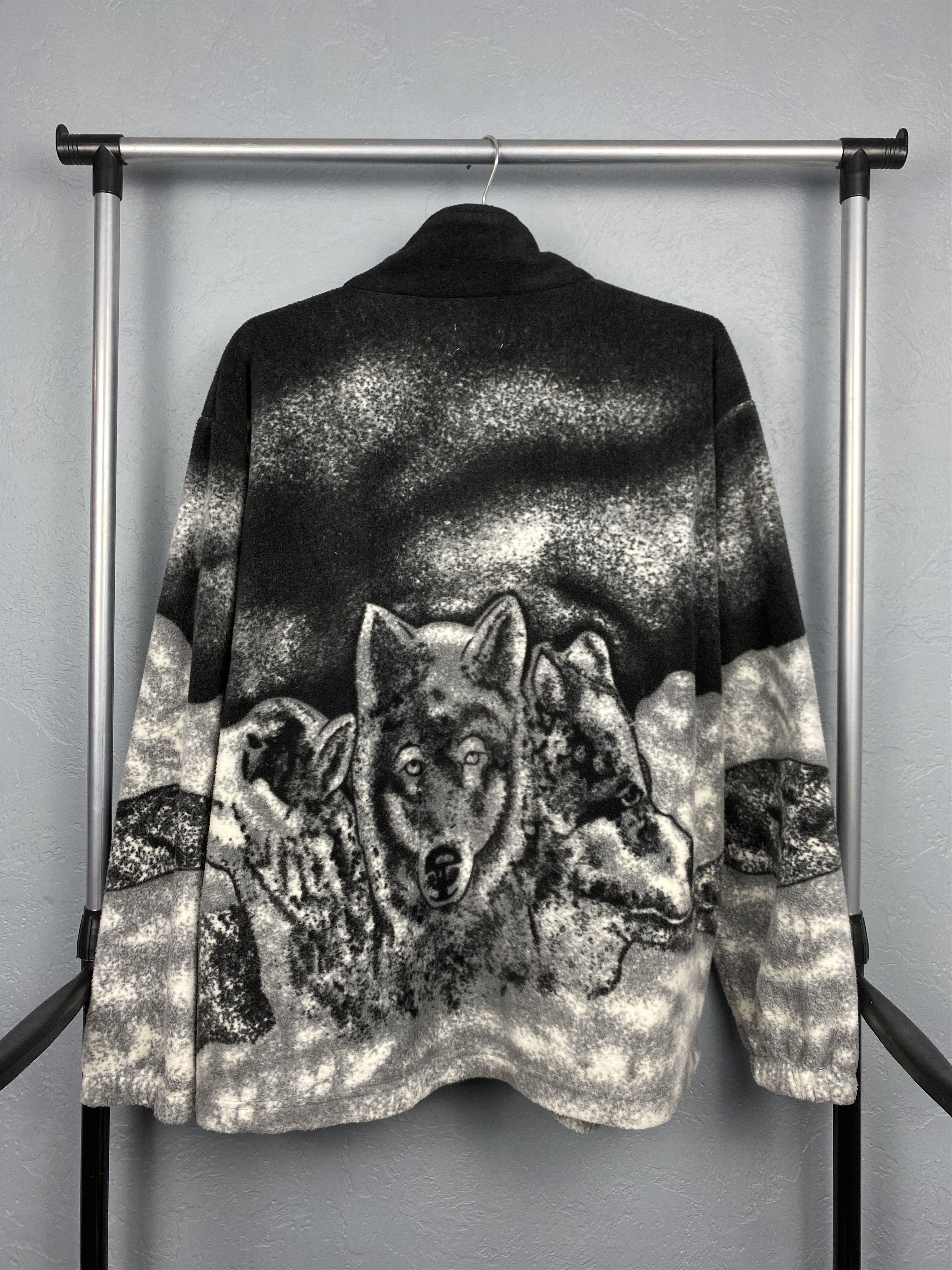 Vintage Vintage Animal WOLF Fleece Jacket Size US XL / EU 56 / 4 - 6 Thumbnail