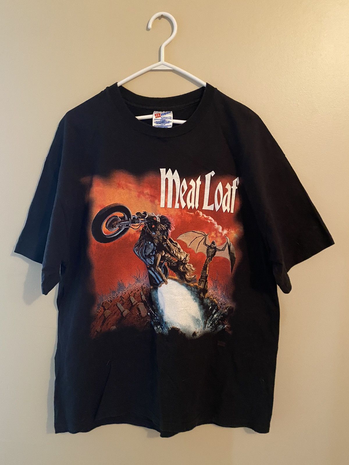 Vintage single stitch Meatloaf Bat Out Hell back into tour 90s Rock Concert authentic Tee