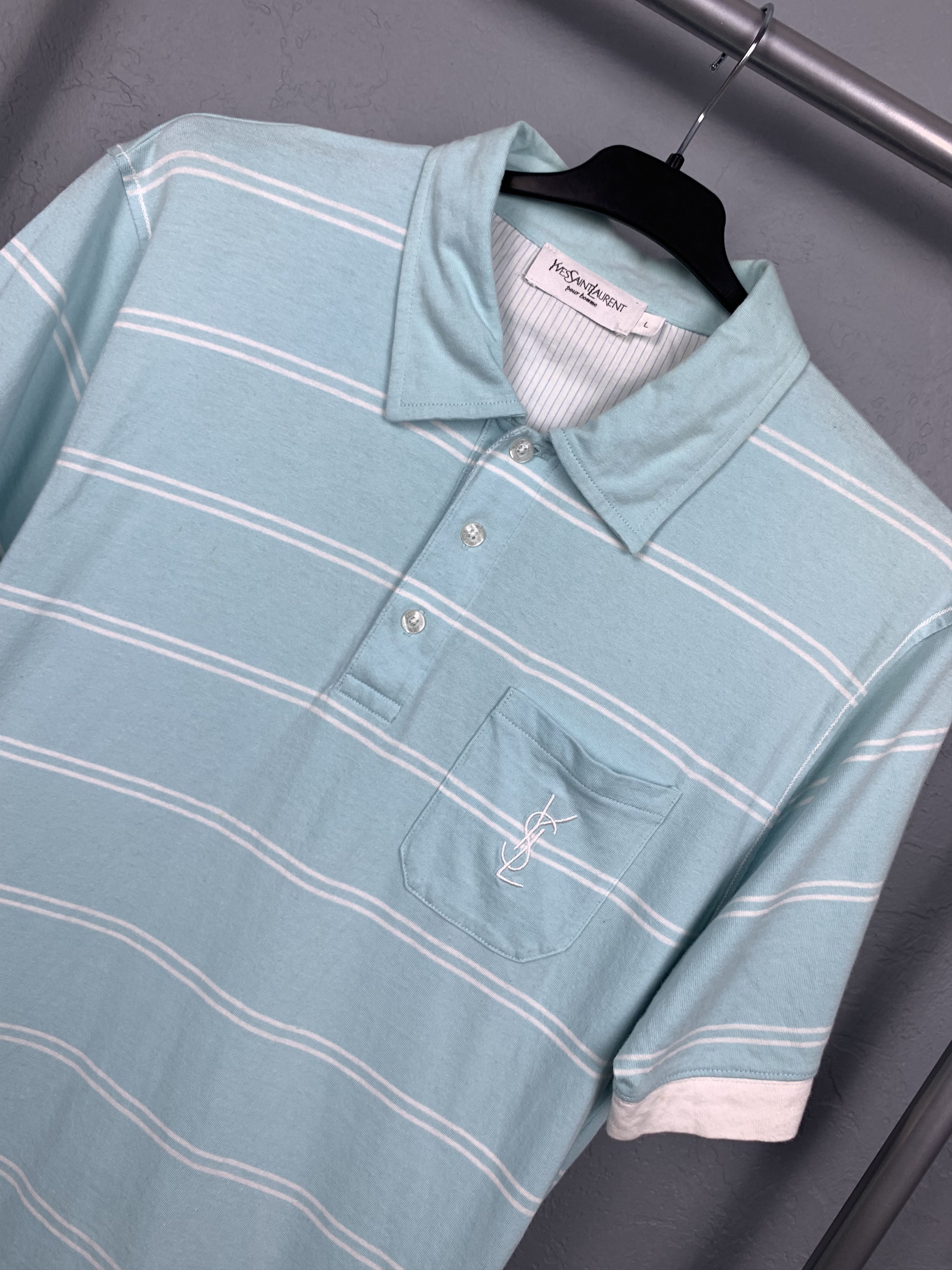 Yves Saint Laurent Yves Saint Laurent YSL Vintage Mens Striped Polo Shirt Size US L / EU 52-54 / 3 - 2 Thumbnail