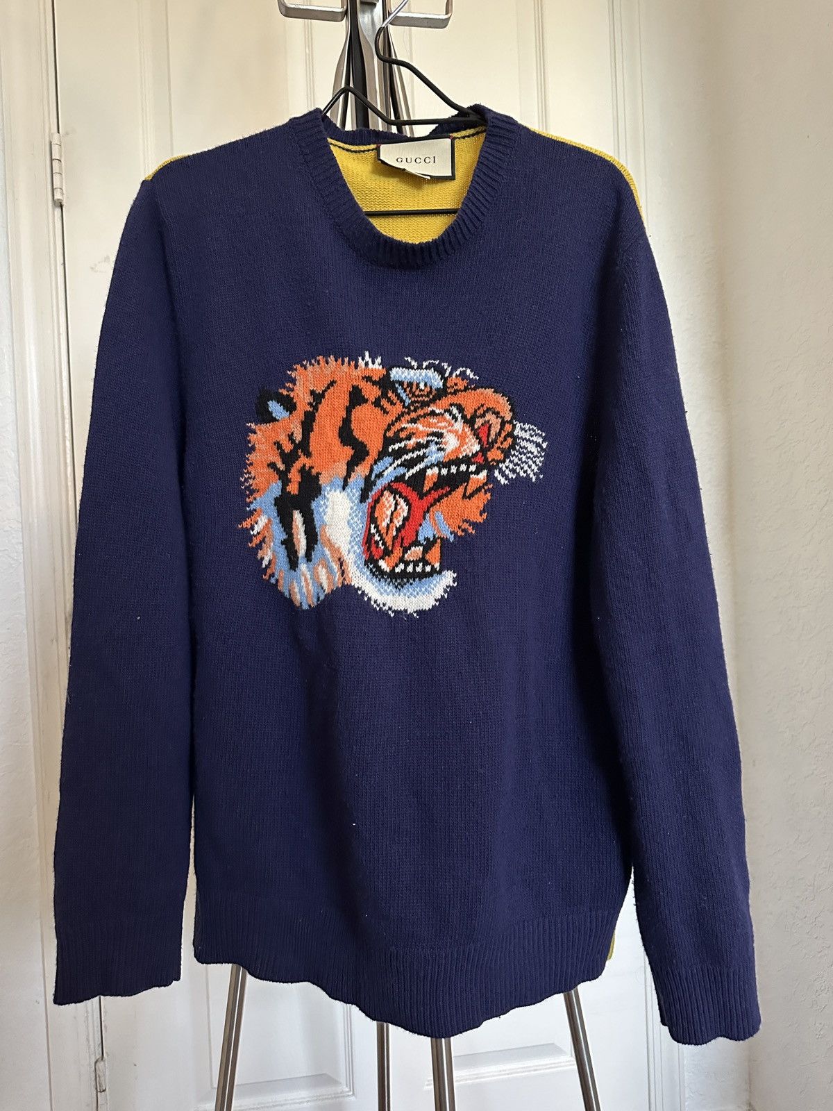 Gucci blue tiger sweater best sale