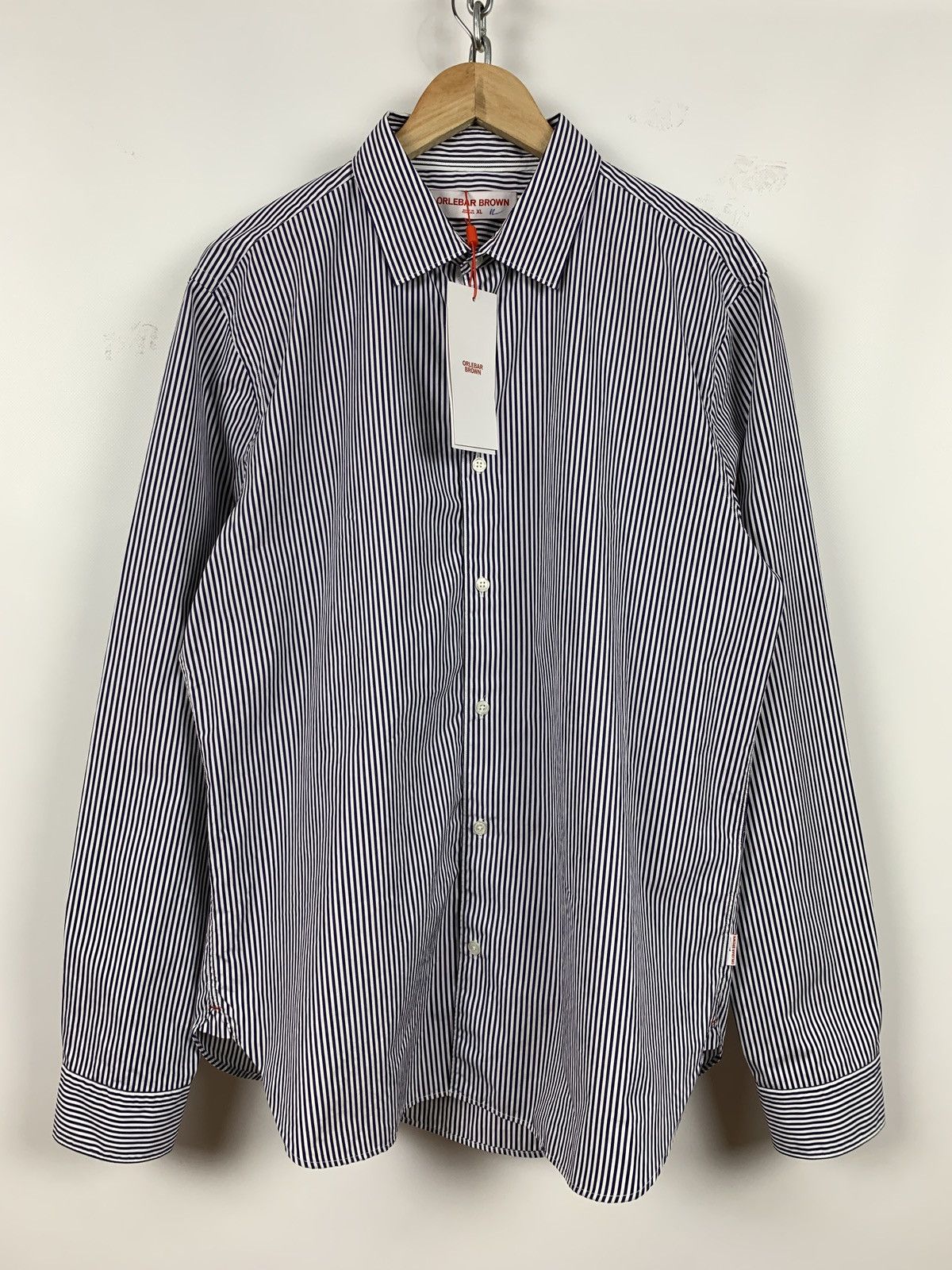Orlebar Brown NWT Orlebar Brown Giles Resort Stripe Long Sleeve Shirt Size US XL / EU 56 / 4 - 1 Thumbnail