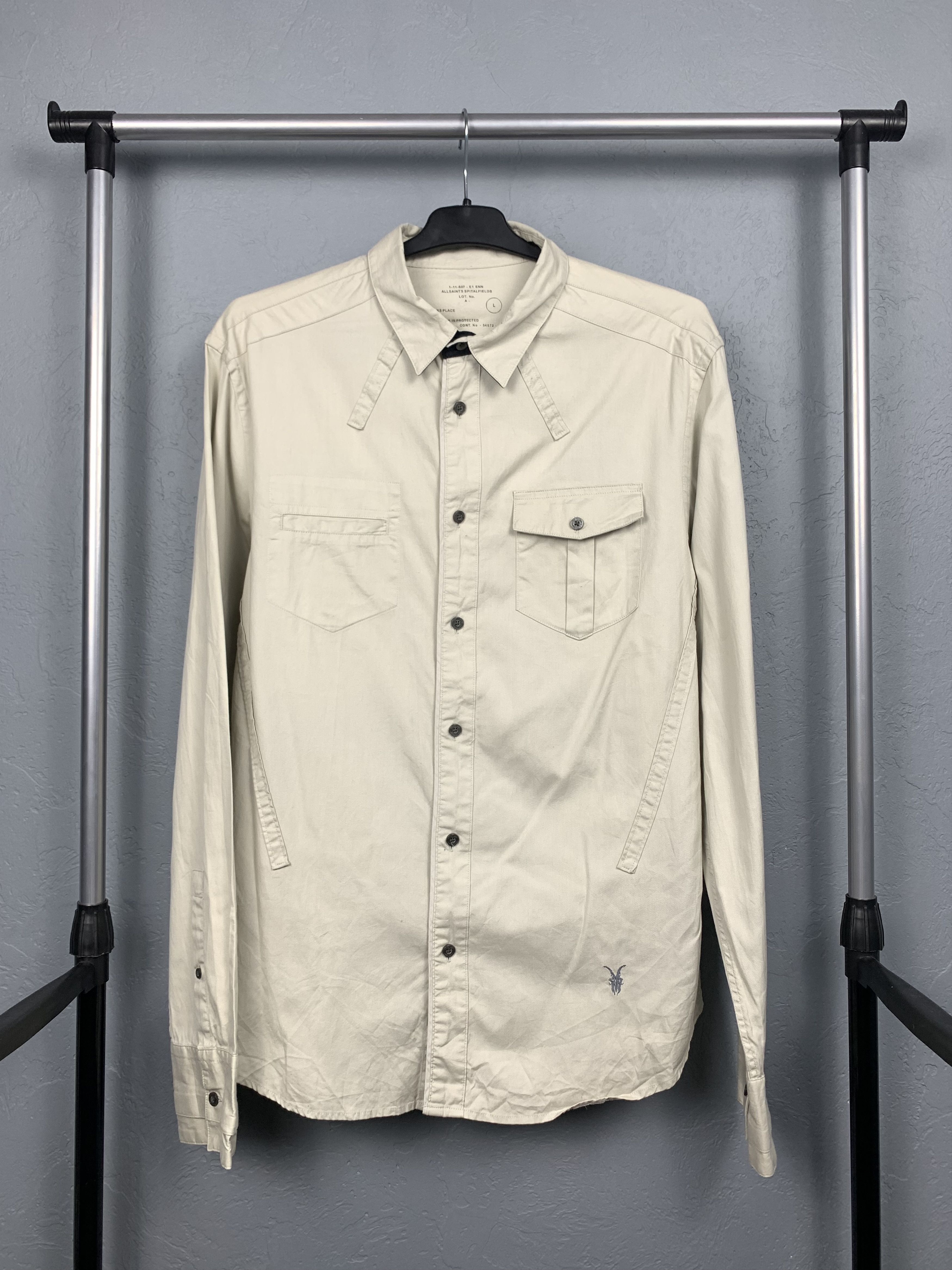 Allsaints Allsaints Vintage Mens Oxford Spector Long Sleeve Shirt Size US L / EU 52-54 / 3 - 1 Thumbnail