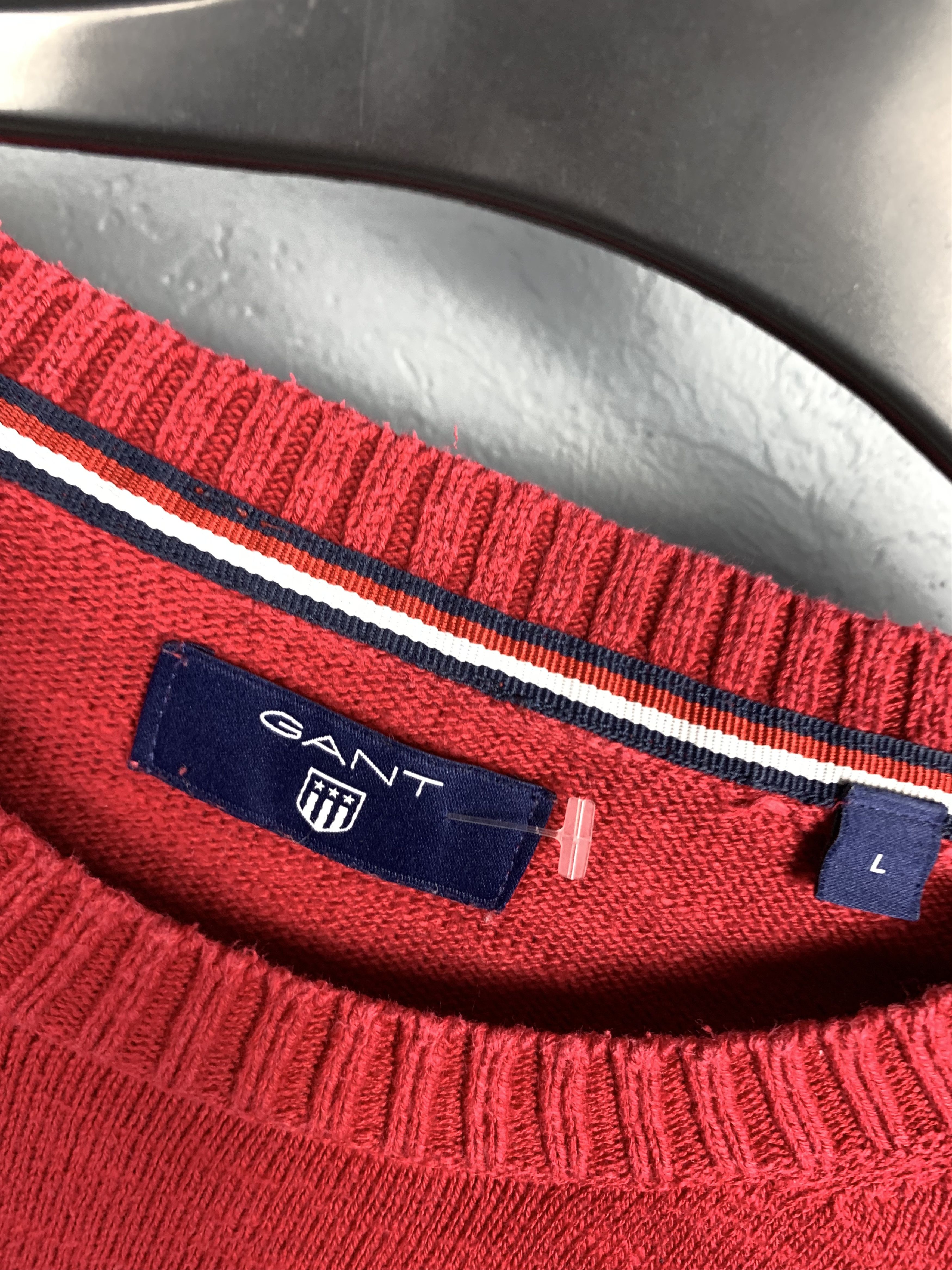Gant × Vintage Gant USA Vintage Big Logo Mens Knit Crew Neck Sweater Size US L / EU 52-54 / 3 - 3 Thumbnail