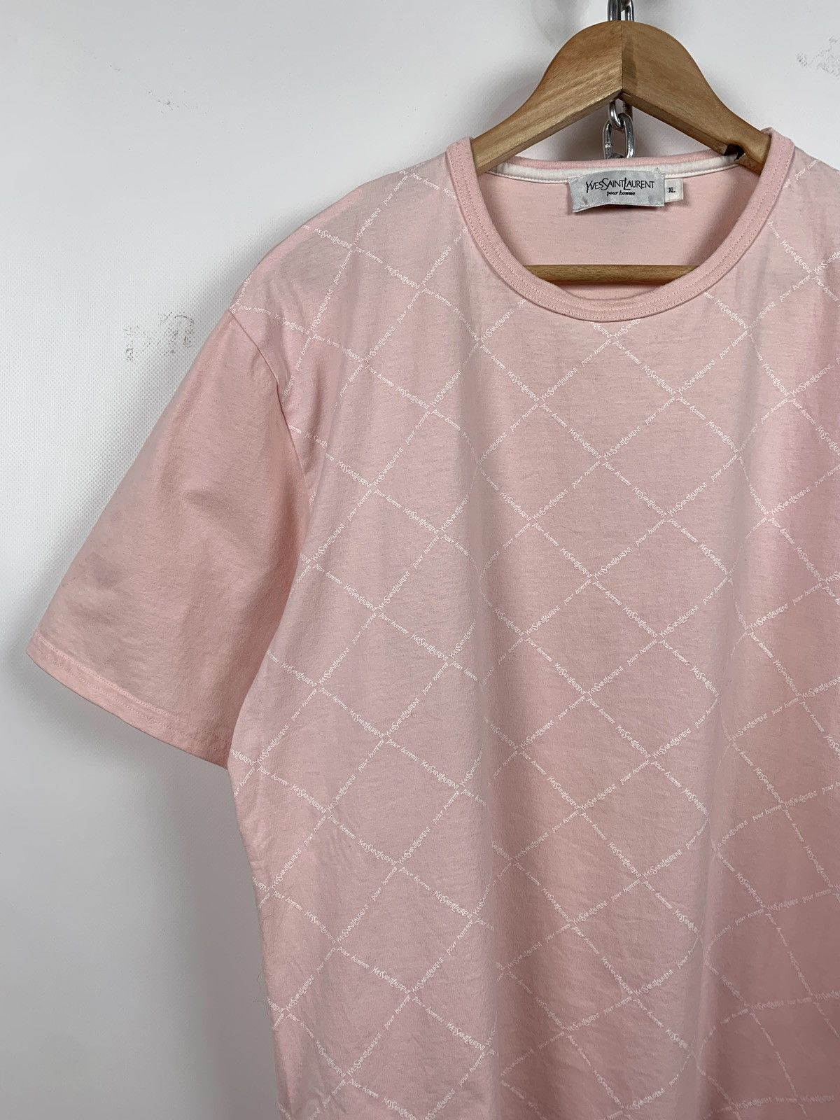 Vintage Yves Saint Laurent Monogram Pink T-Shirt