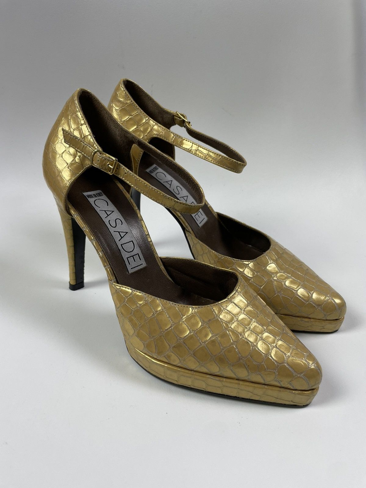Casedei Casadei Heels Leather Embossed size 36,5 Size US 6.5 / IT 36.5 - 1 Thumbnail