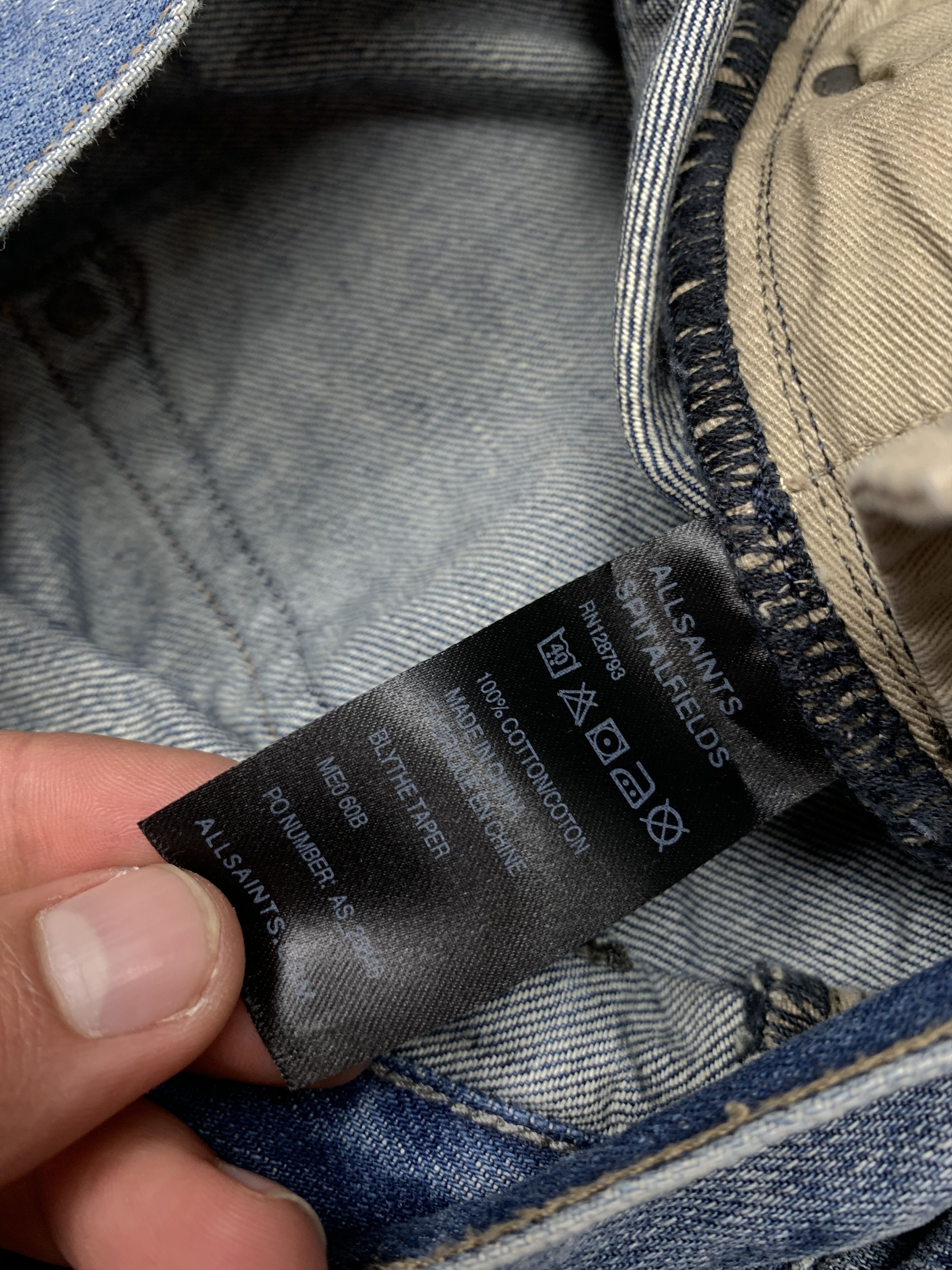 Allsaints Allsaints Spitalfields Mens Jeans Slim Fit Denim Pants Size US 30 / EU 46 - 8 Thumbnail