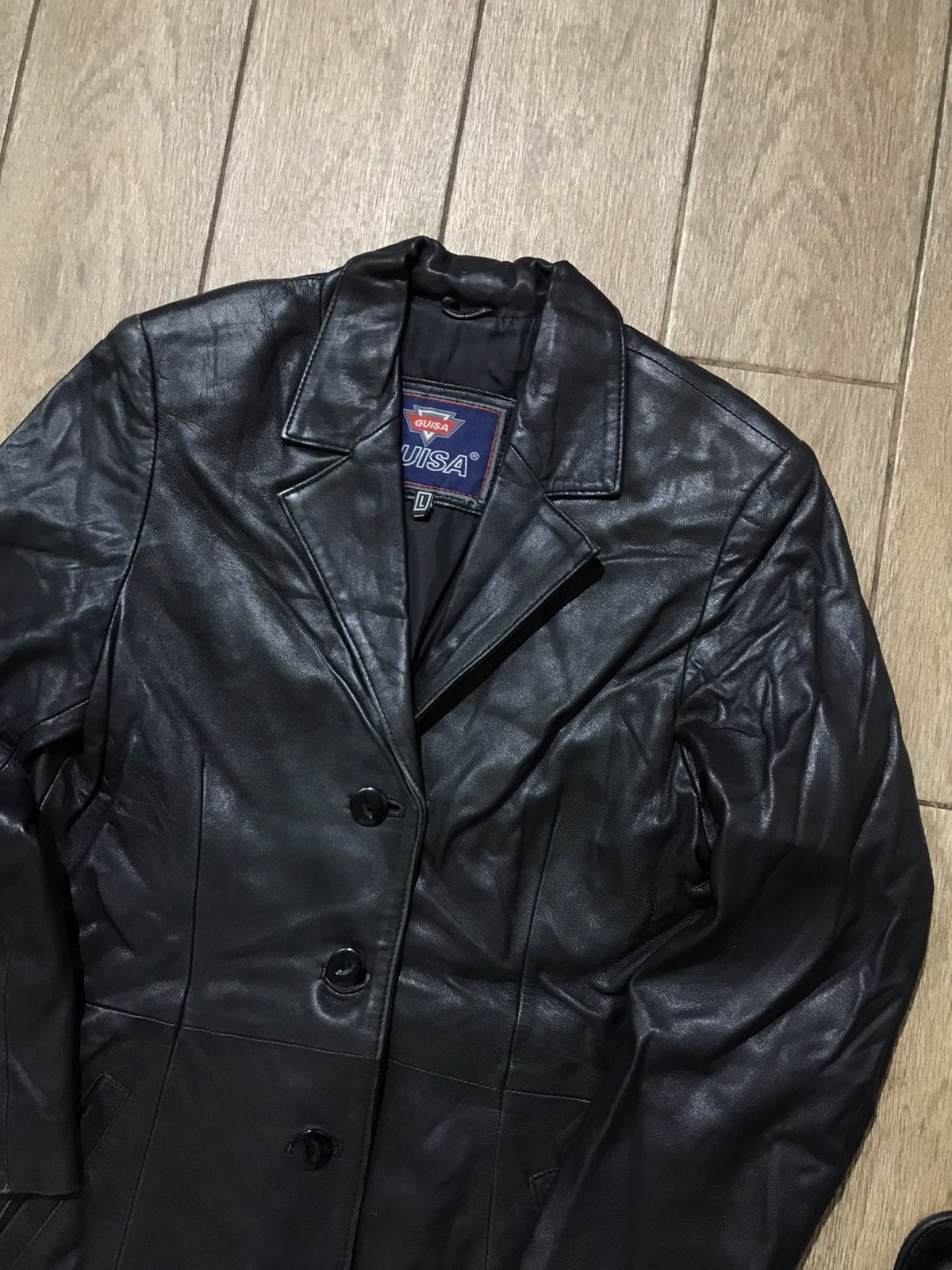 Genuine Leather GUISA Leather jacket trench coat Size US L / EU 52-54 / 3 - 3 Thumbnail