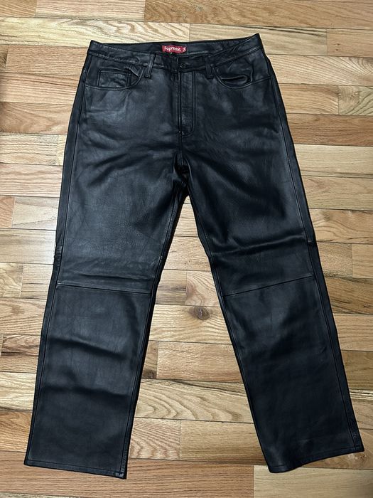 Supreme Supreme Leather 5 Pocket Jean Pants | Grailed