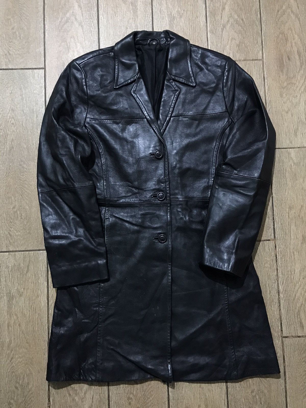 Japanese Brand Vintage Japanese style Black Leather Trench Coat Size US S / EU 44-46 / 1 - 1 Thumbnail