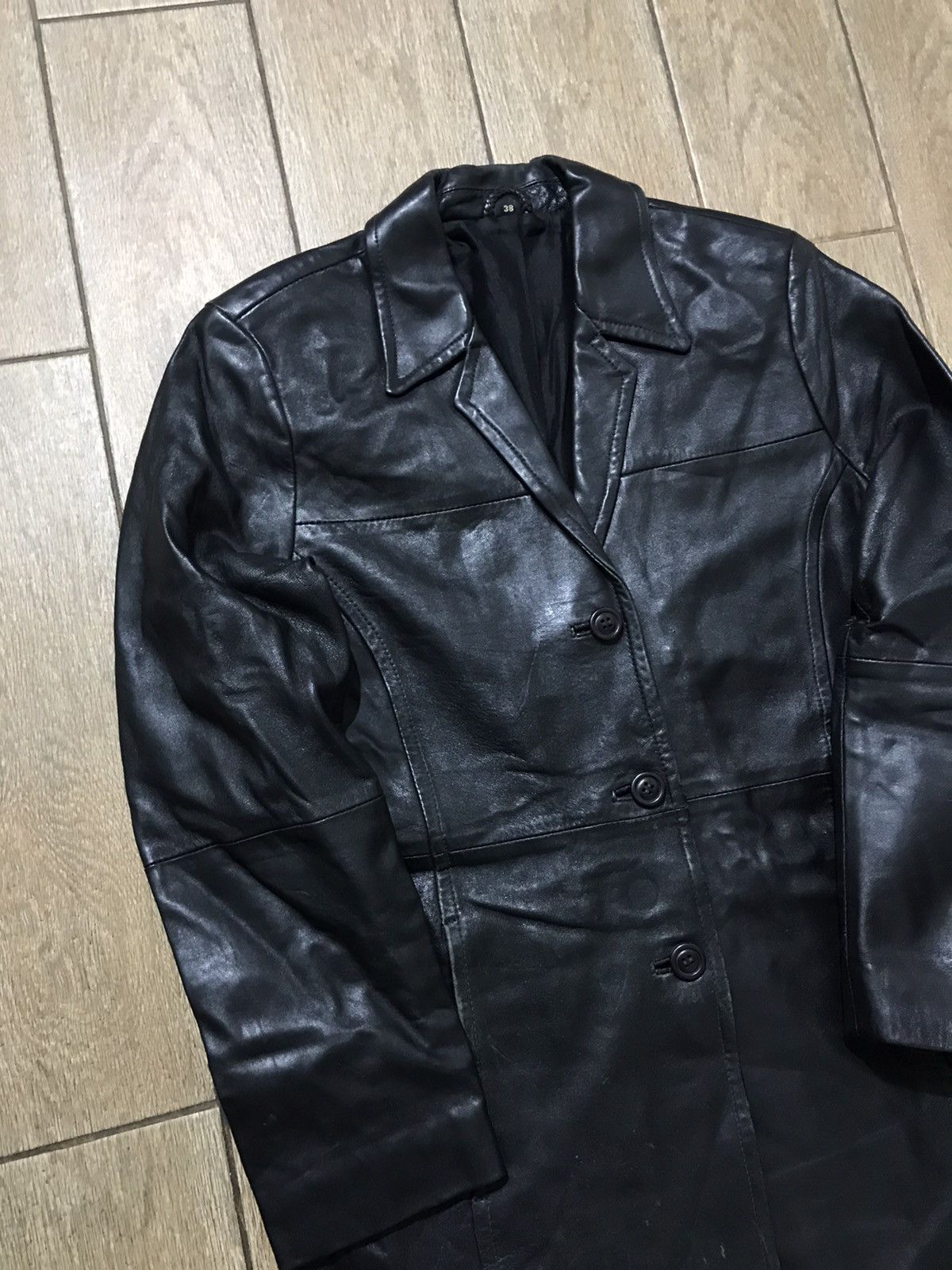 Japanese Brand Vintage Japanese style Black Leather Trench Coat Size US S / EU 44-46 / 1 - 6 Thumbnail