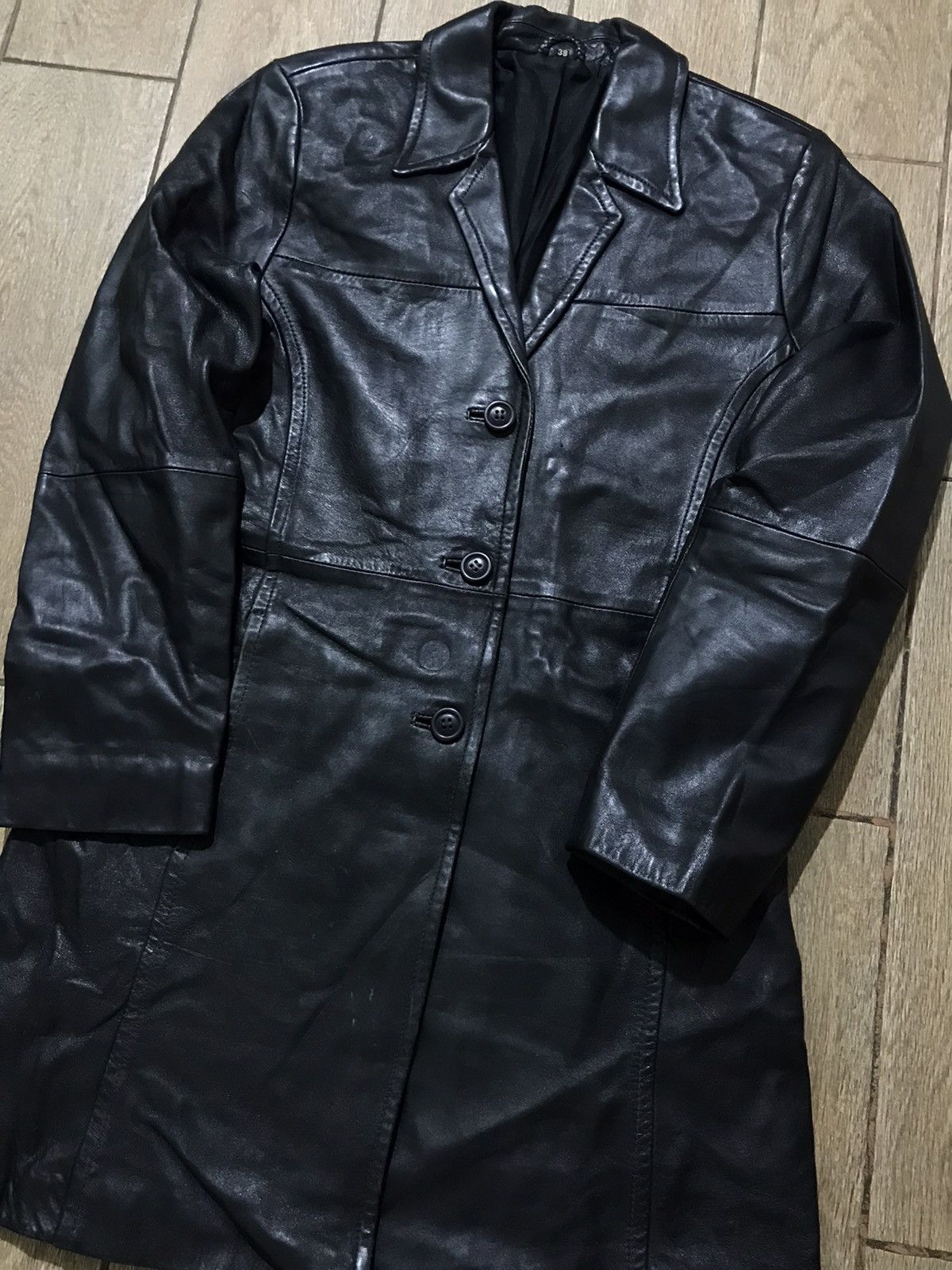 Japanese Brand Vintage Japanese style Black Leather Trench Coat Size US S / EU 44-46 / 1 - 4 Thumbnail