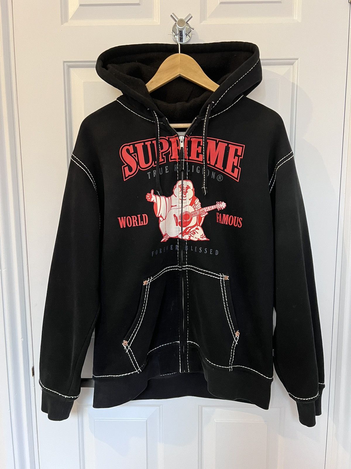 Supreme True Religion Zip Up Hooded Sweatshirt (FW22) Black