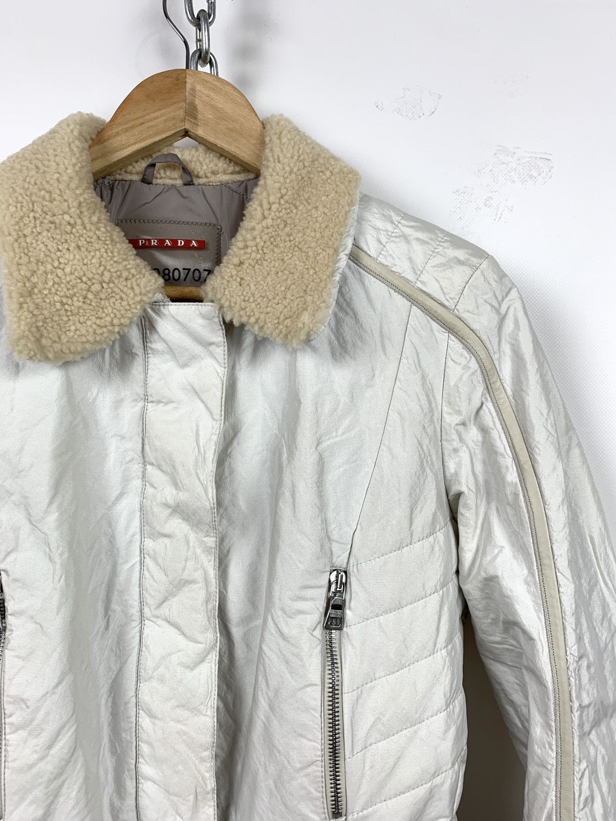 Prada Vintage Prada Women’s Red Tab Nylon Metal Jacket Size M / US 6-8 / IT 42-44 - 7 Thumbnail