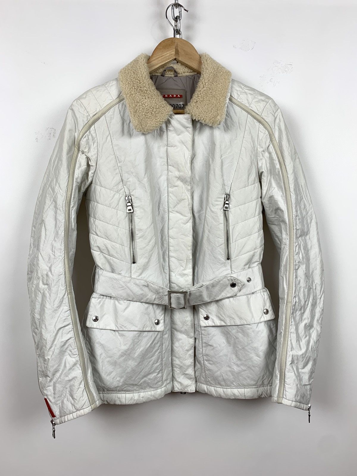 Prada Vintage Prada Women’s Red Tab Nylon Metal Jacket Size M / US 6-8 / IT 42-44 - 1 Thumbnail