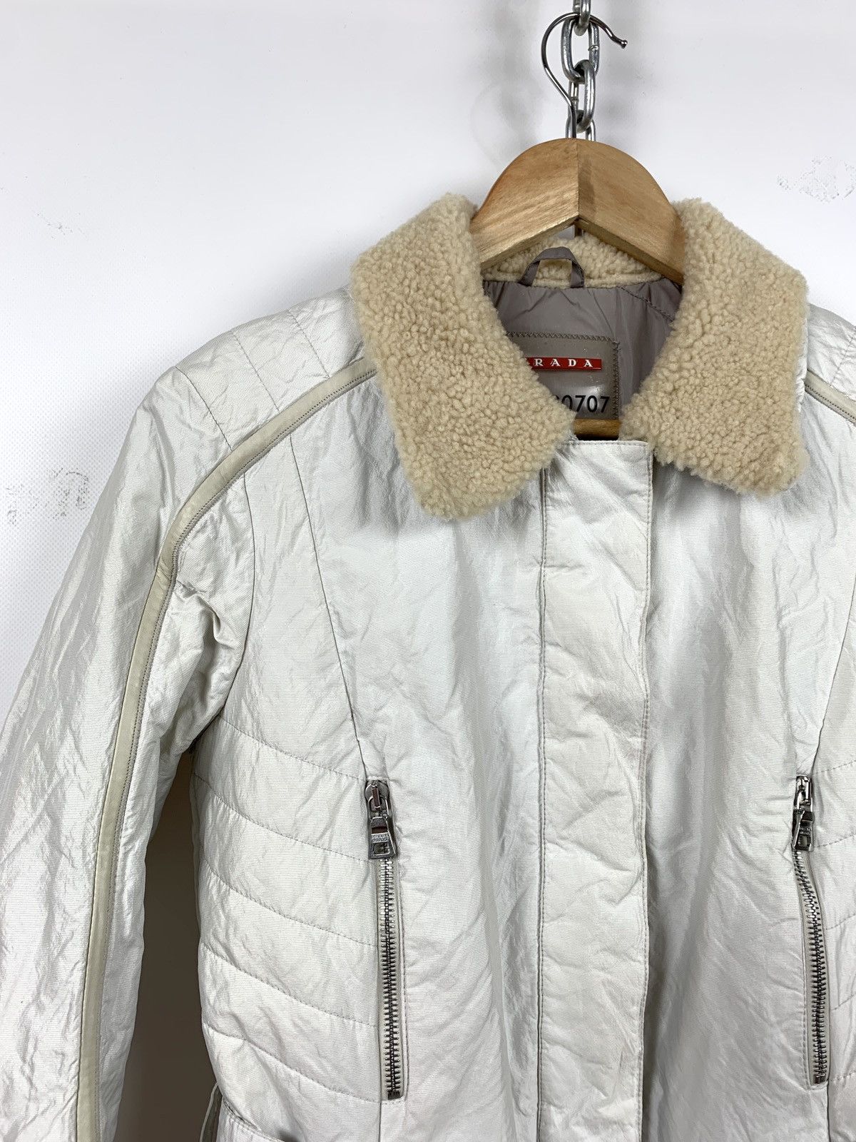 Prada Vintage Prada Women’s Red Tab Nylon Metal Jacket Size M / US 6-8 / IT 42-44 - 6 Thumbnail