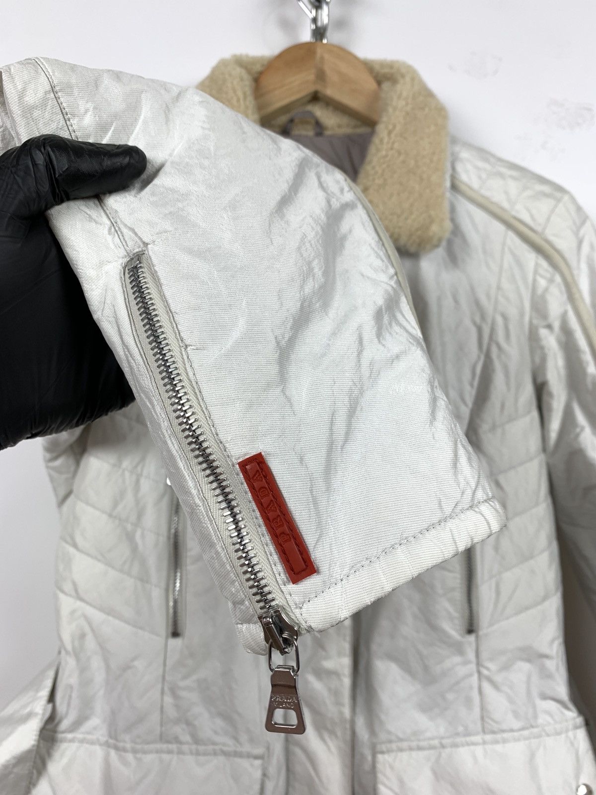 Prada Vintage Prada Women’s Red Tab Nylon Metal Jacket Size M / US 6-8 / IT 42-44 - 5 Thumbnail