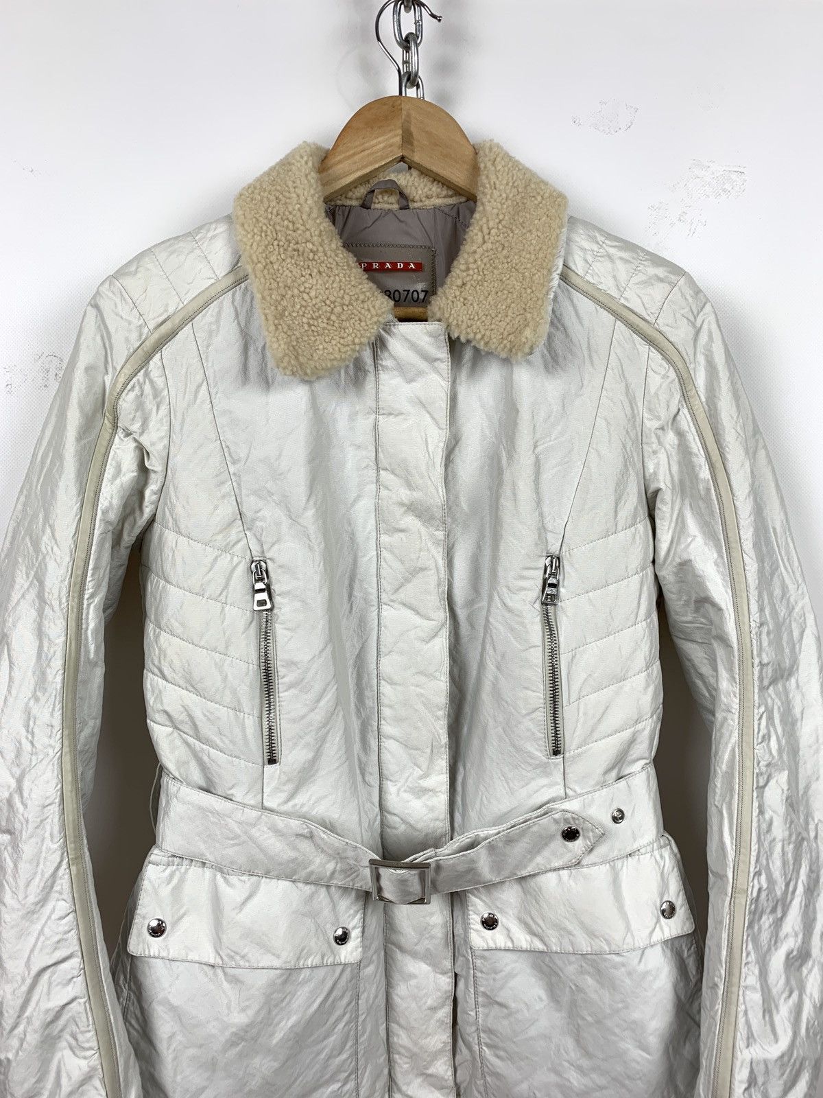 Prada Vintage Prada Women’s Red Tab Nylon Metal Jacket Size M / US 6-8 / IT 42-44 - 4 Thumbnail