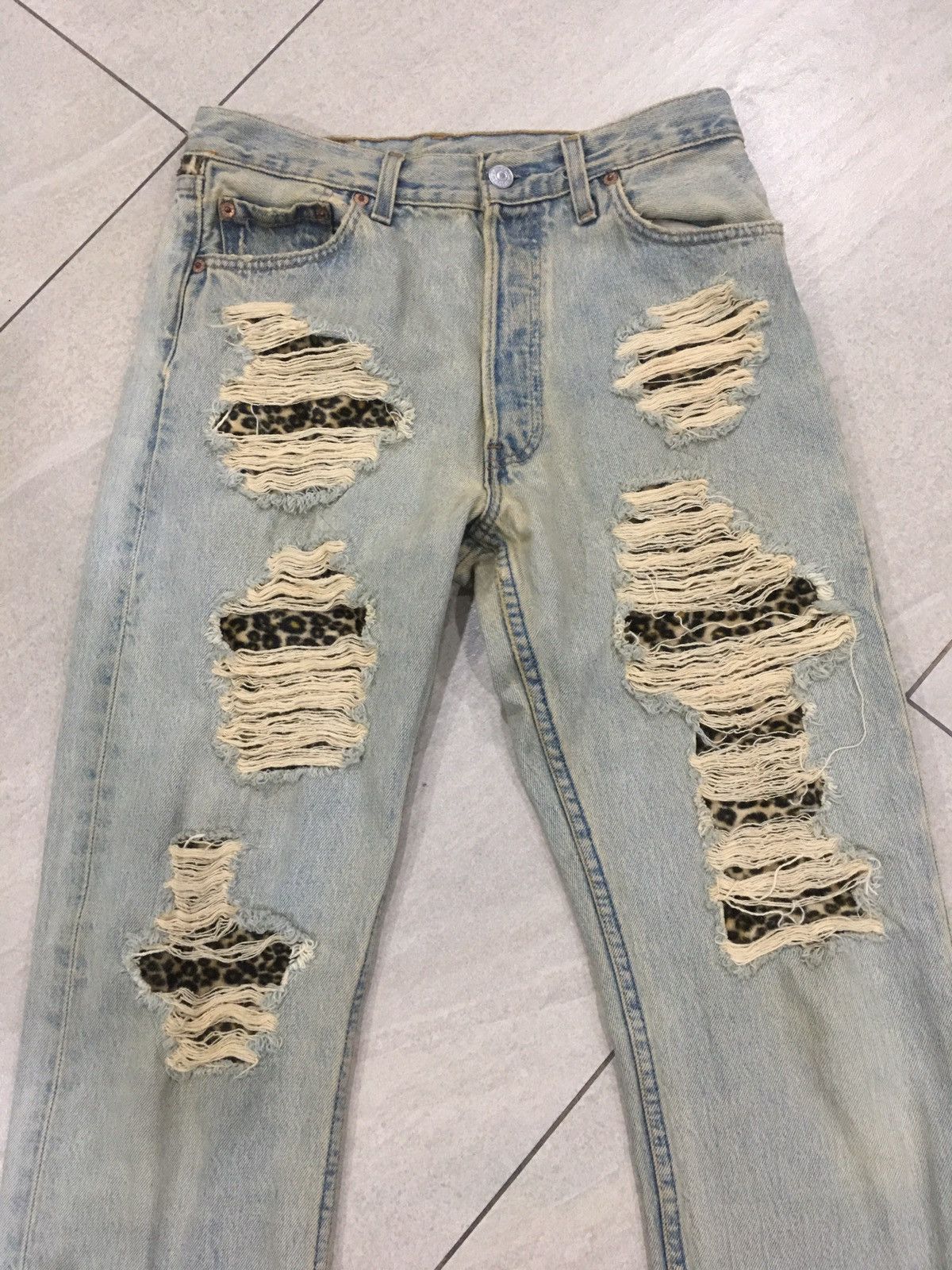 Levi's Vintage Levi’s 501 USA Leopard Patchwork Style Size 30" / US 8 / IT 44 - 2 Thumbnail