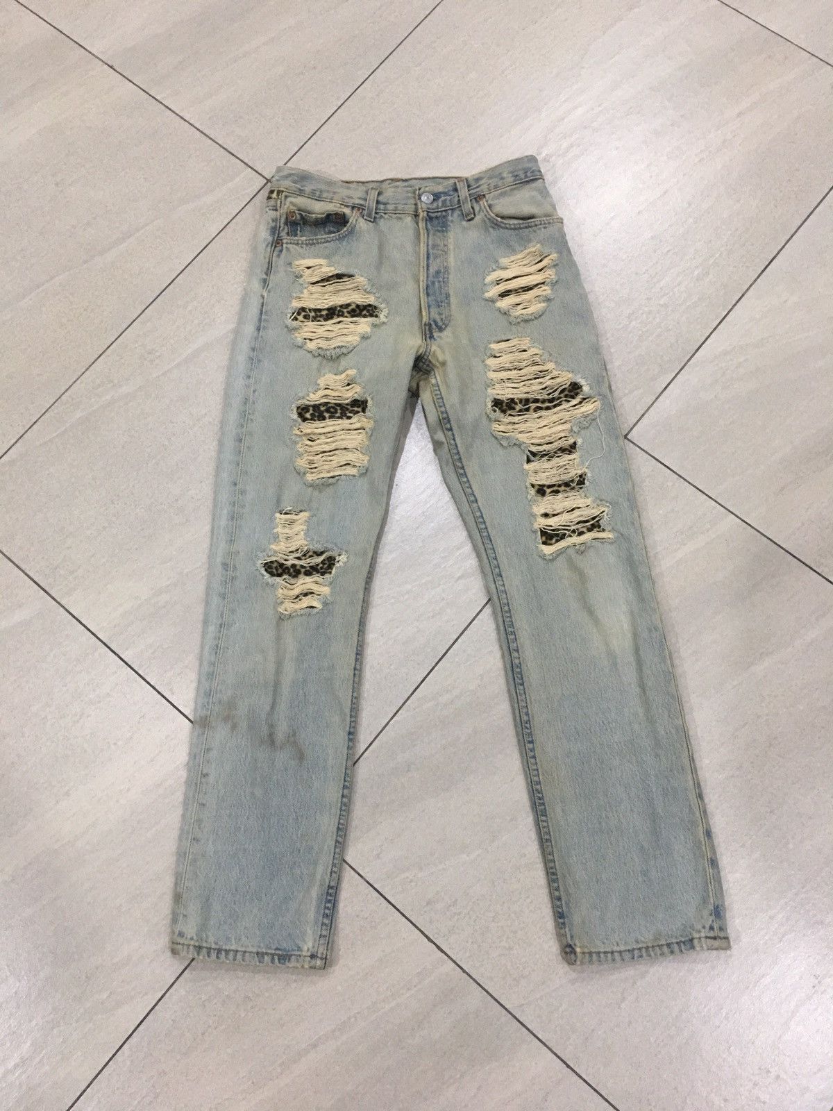 Levi's Vintage Levi’s 501 USA Leopard Patchwork Style Size 30" / US 8 / IT 44 - 1 Thumbnail