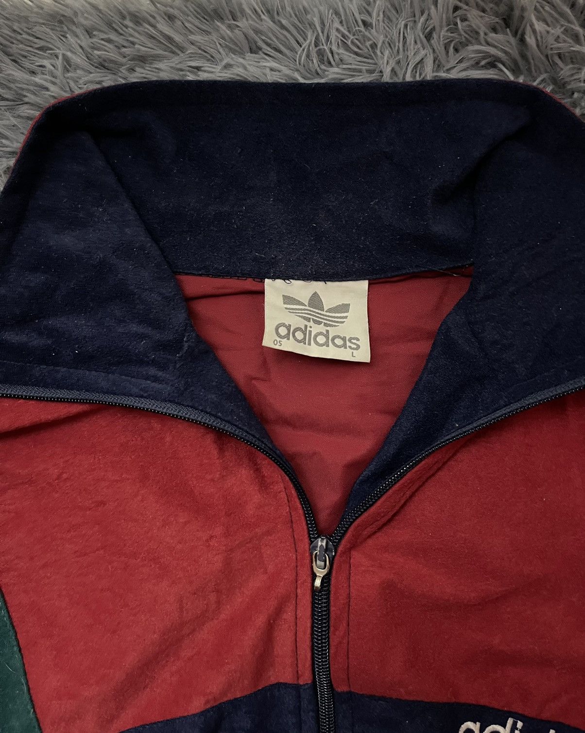 Adidas × Vintage Adidas 80s vintage velour track jacket in Gucci colours Size US L / EU 52-54 / 3 - 7 Thumbnail