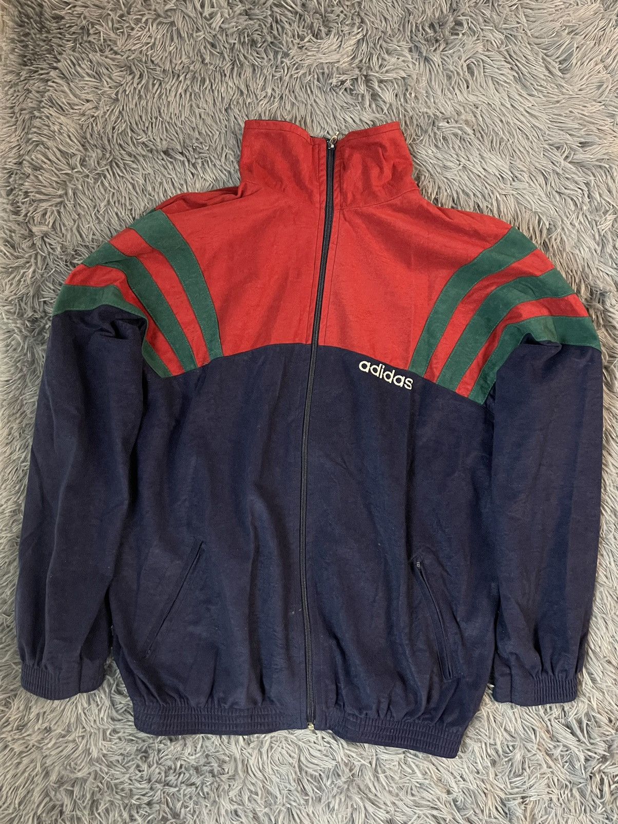Adidas × Vintage Adidas 80s vintage velour track jacket in Gucci colours Size US L / EU 52-54 / 3 - 2 Thumbnail