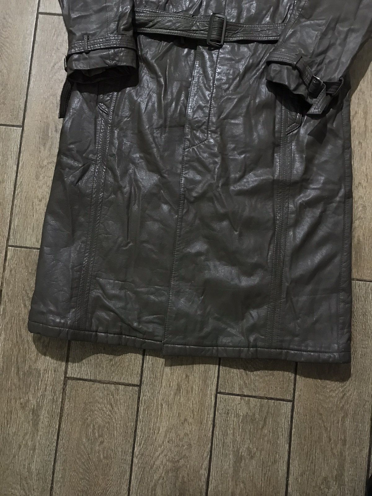Genuine Leather Vintage 90s style Brown Leather Trench Coat Size US L / EU 52-54 / 3 - 5 Thumbnail