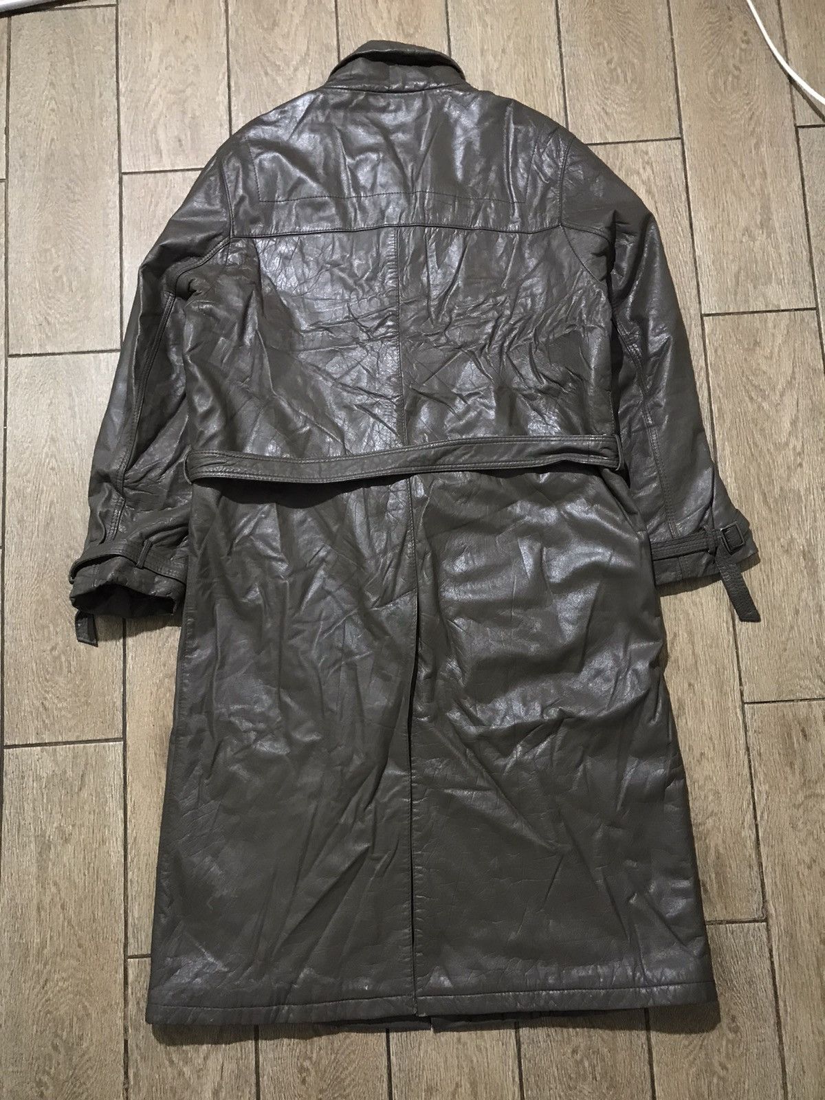 Genuine Leather Vintage 90s style Brown Leather Trench Coat Size US L / EU 52-54 / 3 - 7 Thumbnail