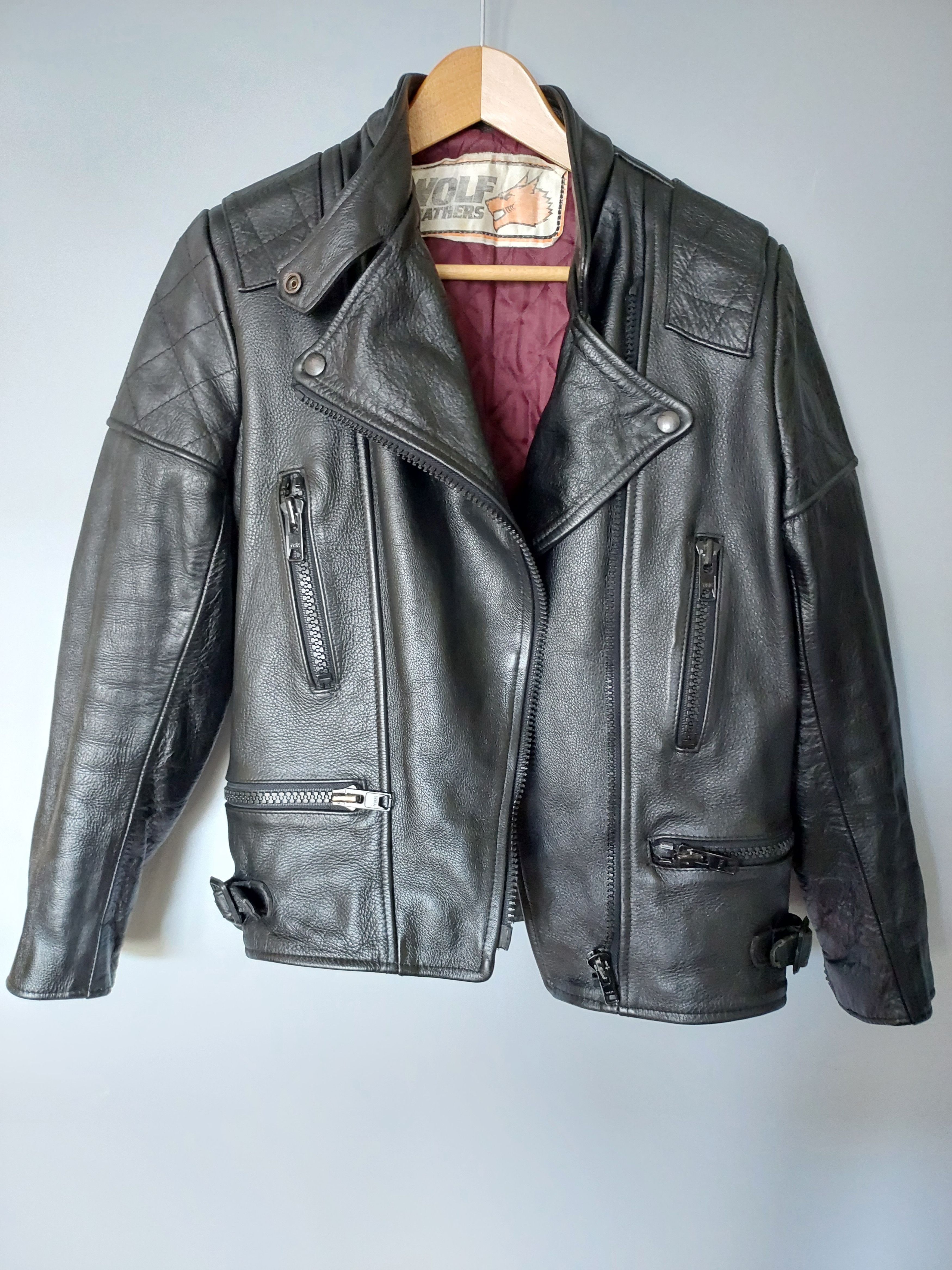 Vintage 🇩🇪 Vintage Caferacer ramones leather jacket motorbike Wolf Size XS / US 0-2 / IT 36-38 - 1 Thumbnail