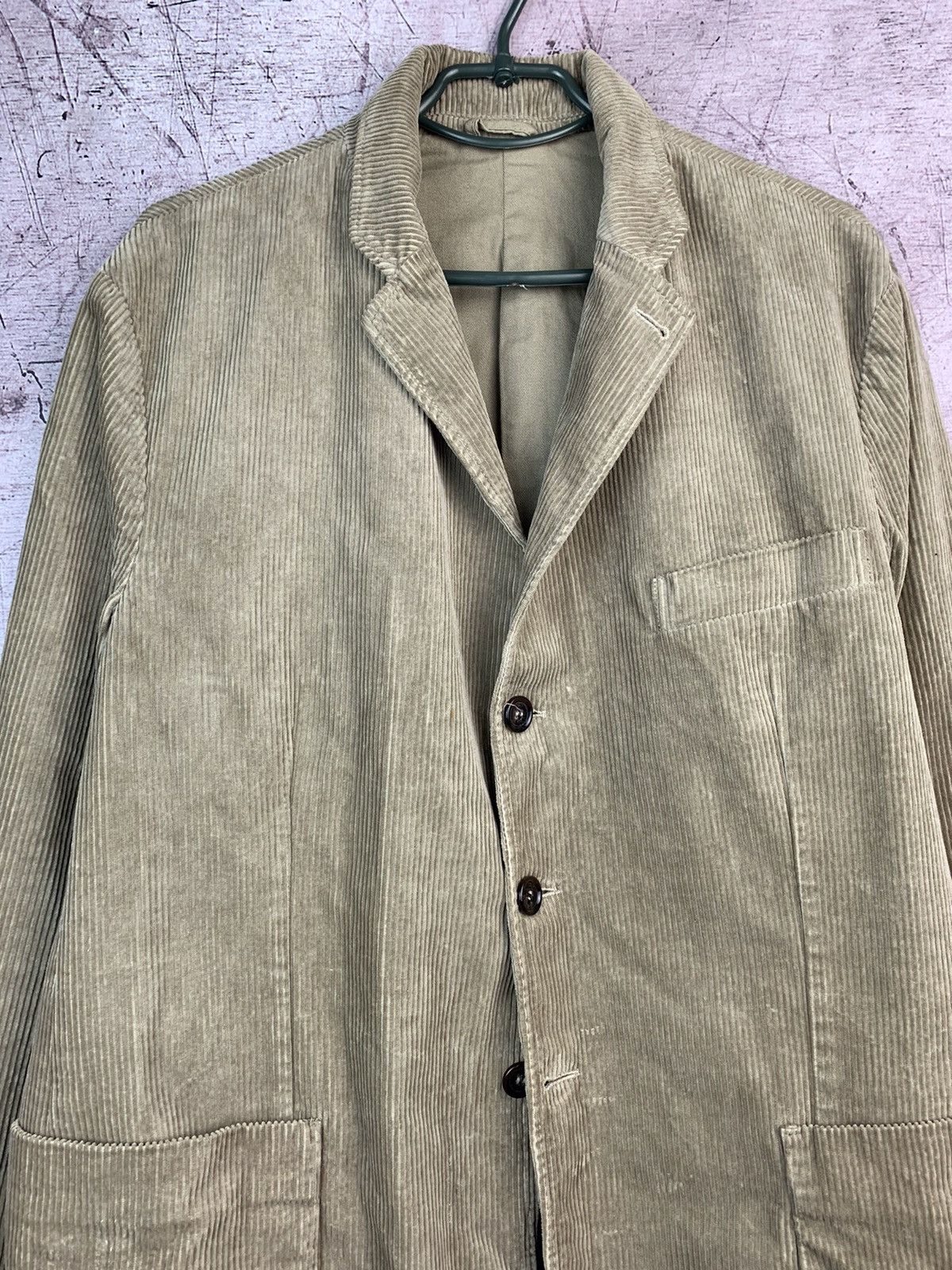 Aspesi Aspesi Tan Corduroy Mens Jacket Blazer Size US XXL / EU 58 / 5 - 2 Thumbnail