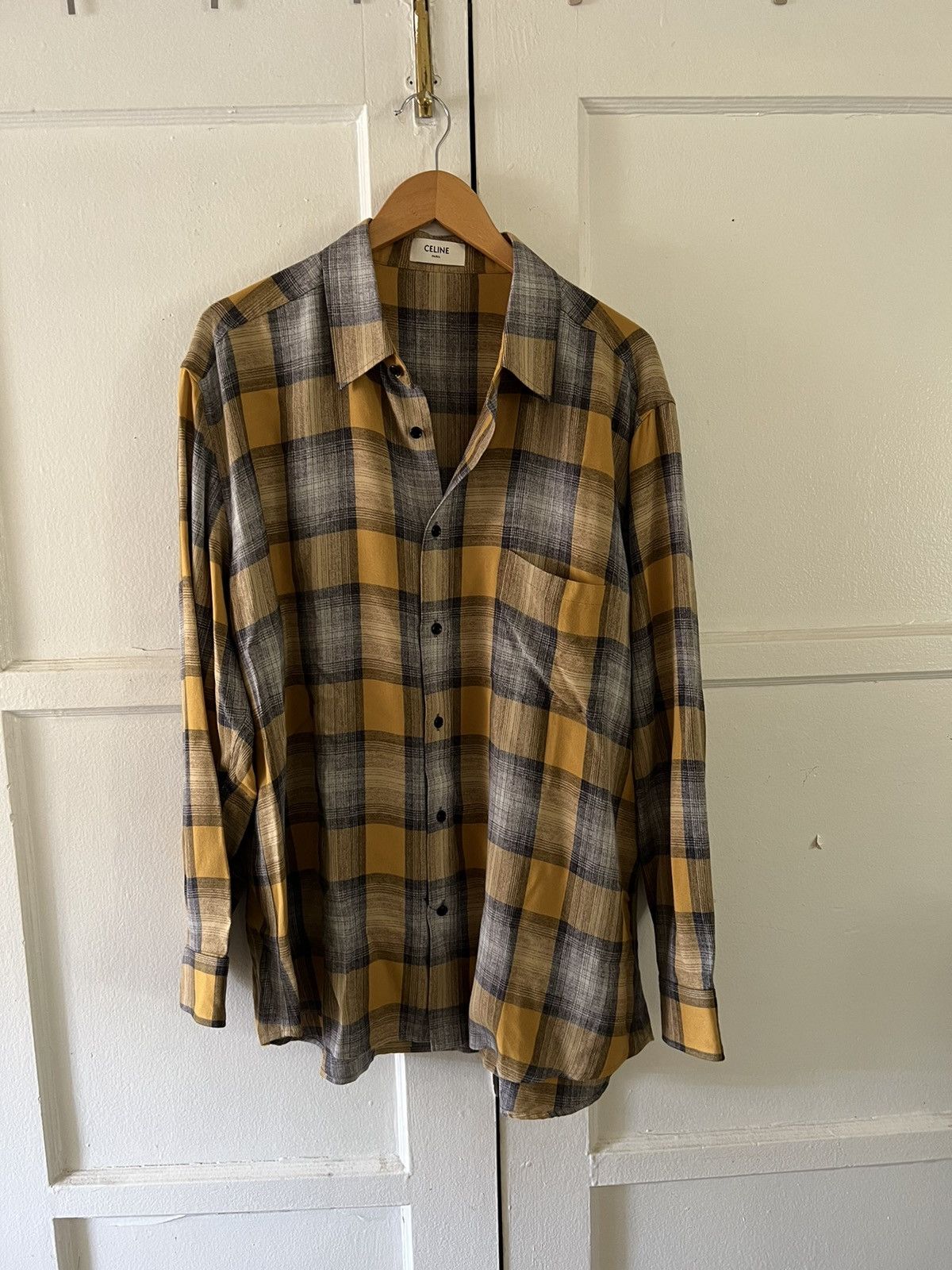 Pre-owned Celine X Hedi Slimane Celine Dancing Kid Flannel Shirt In Yellow