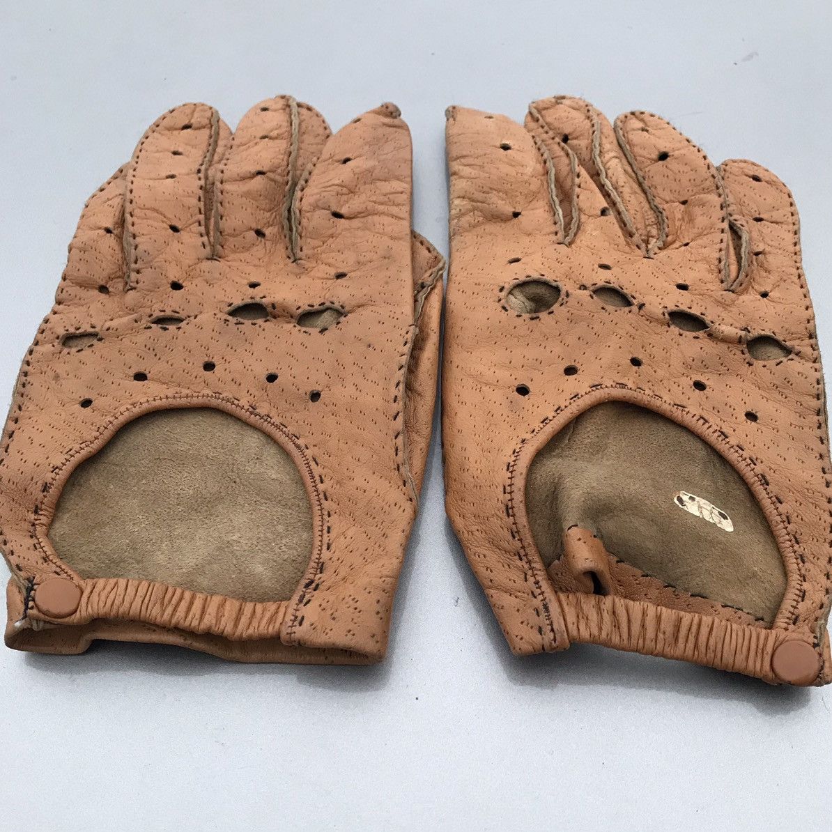 Handmade PECCARY LEATHER DRIVING GLOVES Size 42 - 6 Thumbnail