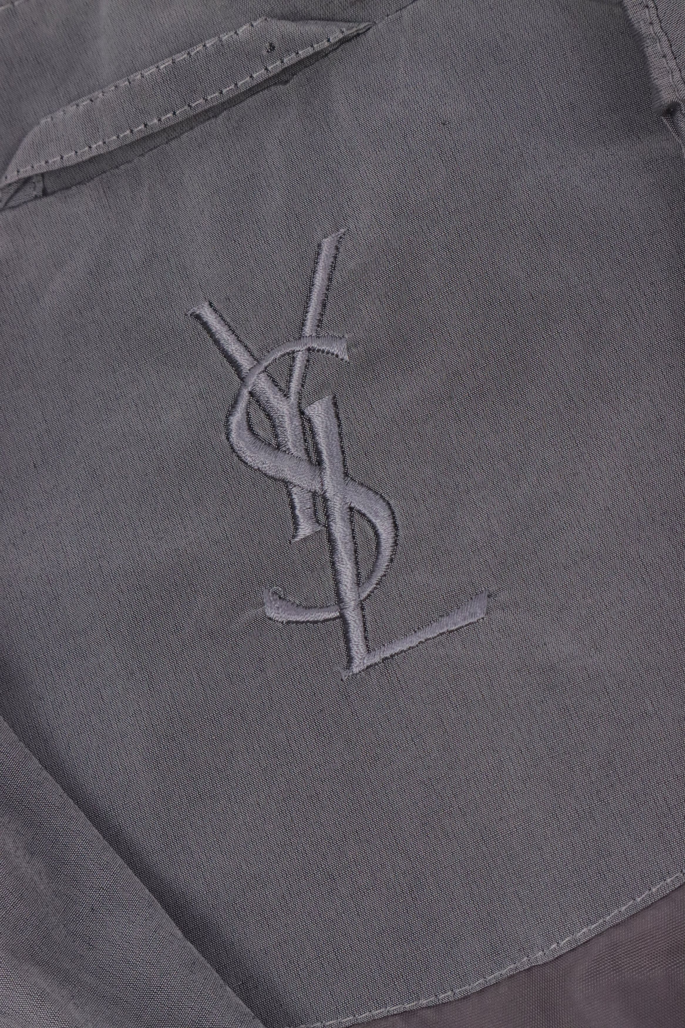 Vintage YSL Yves Saint Laurent Zip Metallic Jacket Size US L / EU 52-54 / 3 - 3 Thumbnail