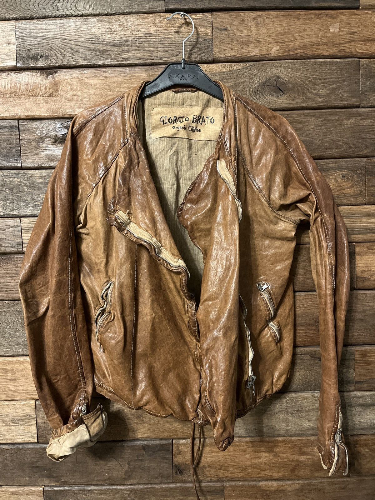 GIORGIO BRATO シルク カシミヤ アンゴラ ラムレザー革 ジャケット Giorgio Brato Organic Edition ジャケット 46