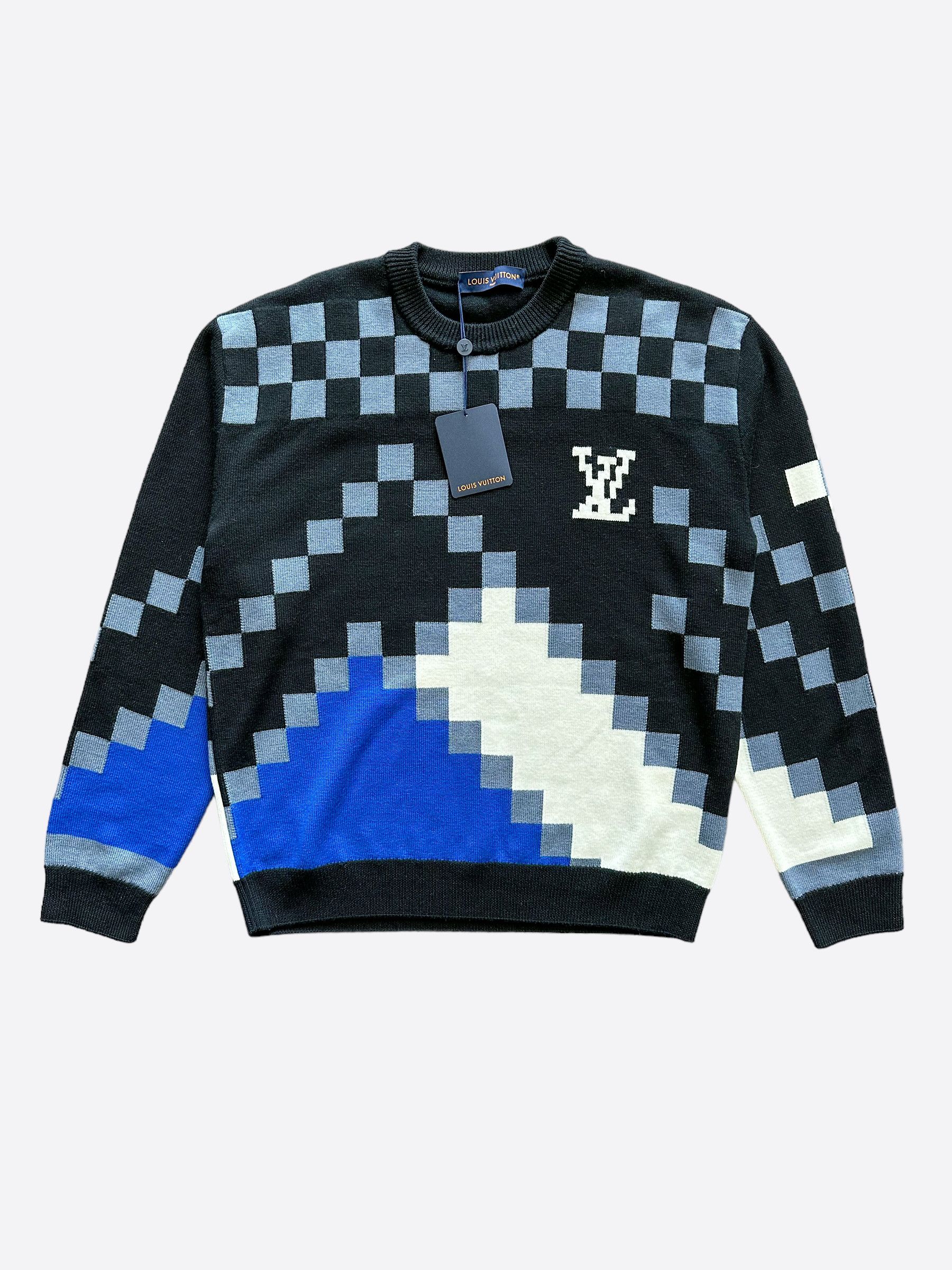 Louis Vuitton Louis Vuitton Black Pixel Logo Knit Sweater | Grailed